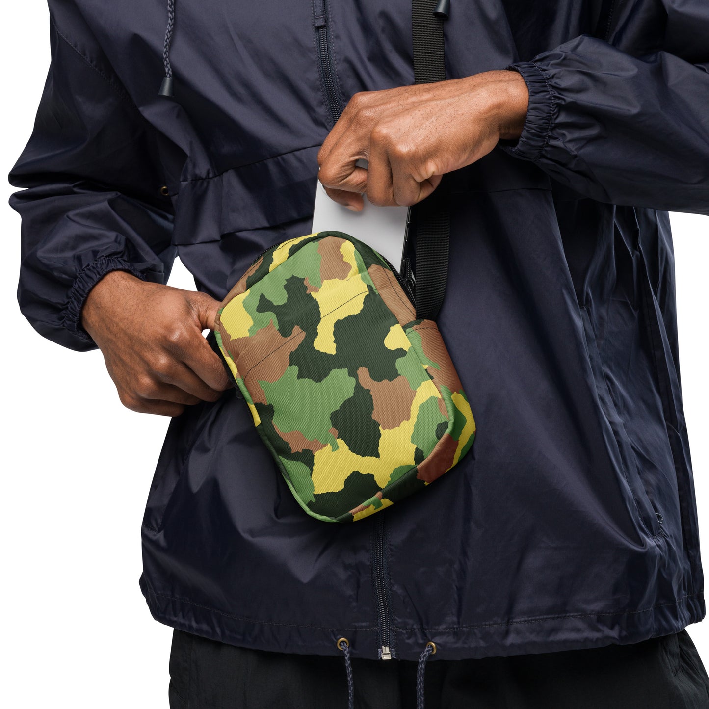 Green Camo Multi-Color Crossbody Bag