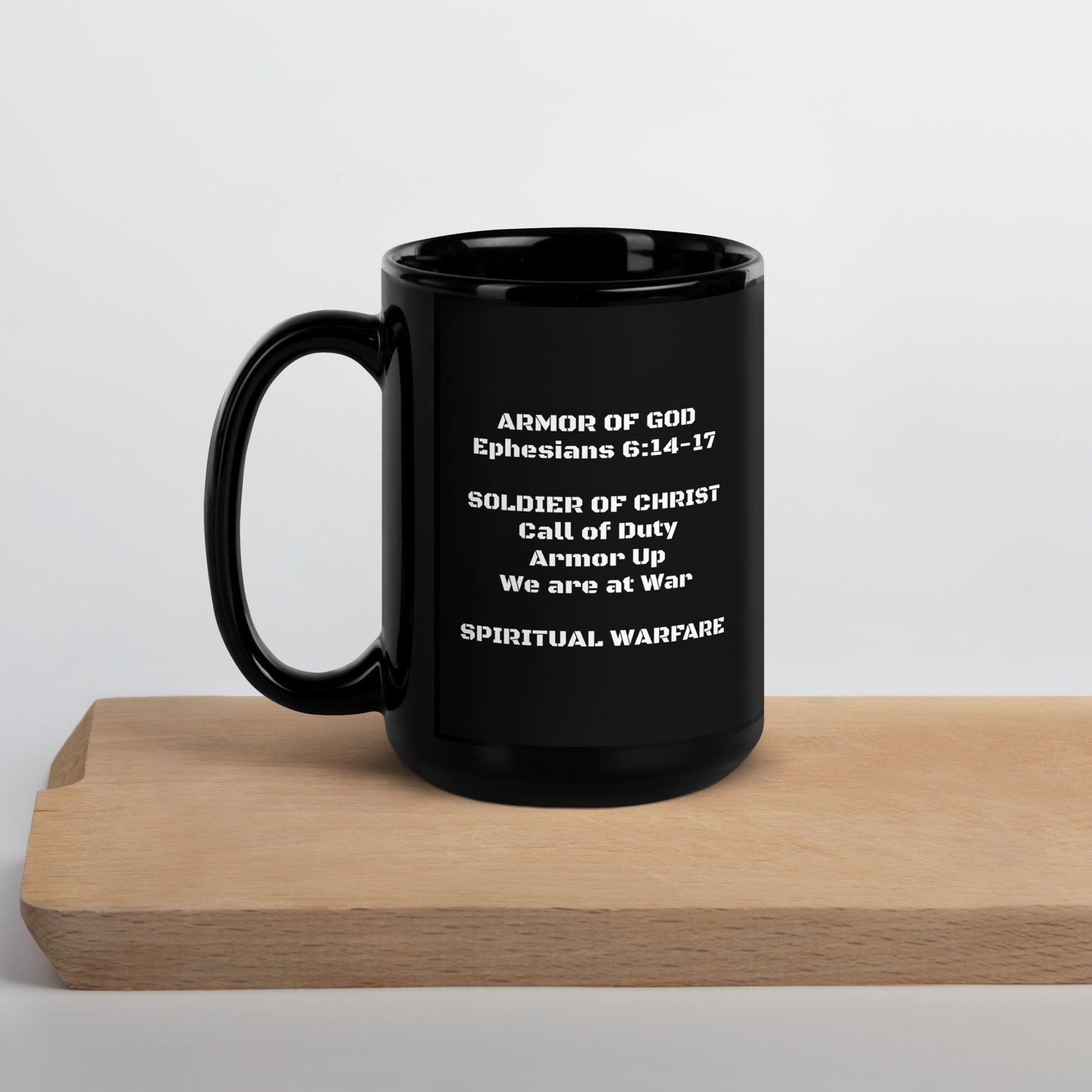 Ephesians 6:14-17 (a) Black Glossy Mug