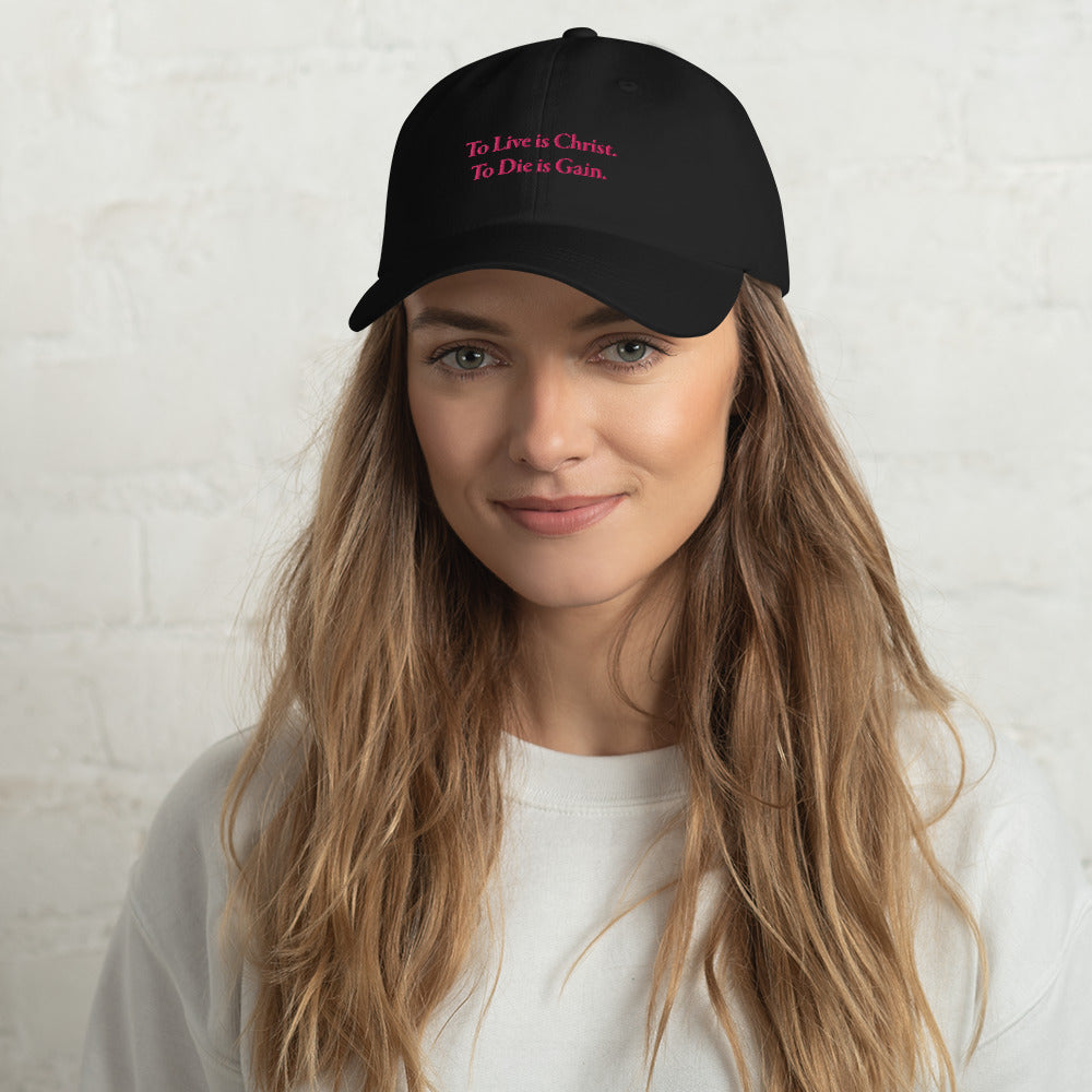 To Live is Christ Flamingo Women's Ball Cap