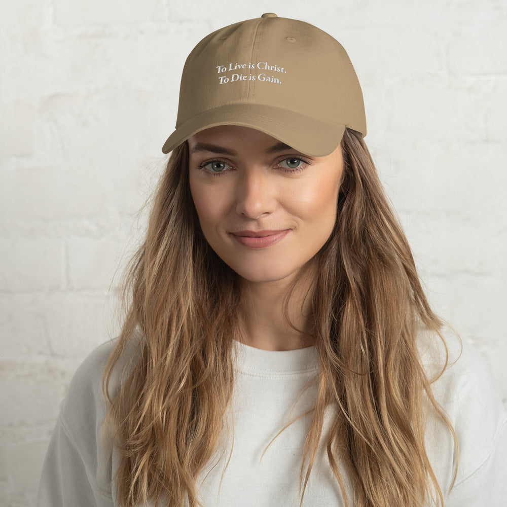 To Live is Christ White Women's Ball Cap