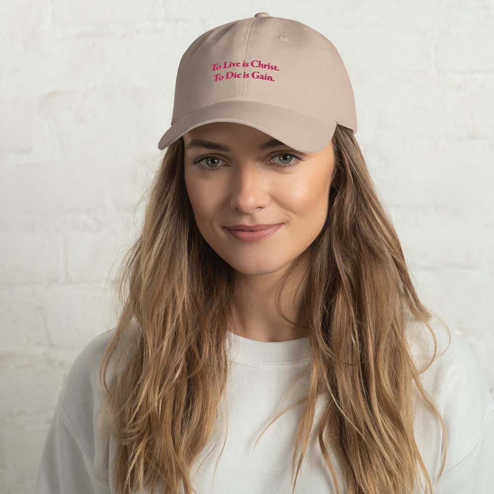 To Live is Christ Flamingo Women's Ball Cap