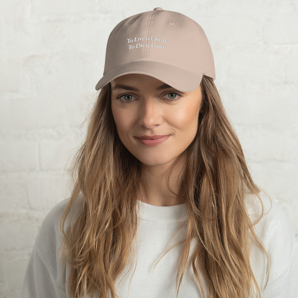 To Live is Christ White Women's Ball Cap