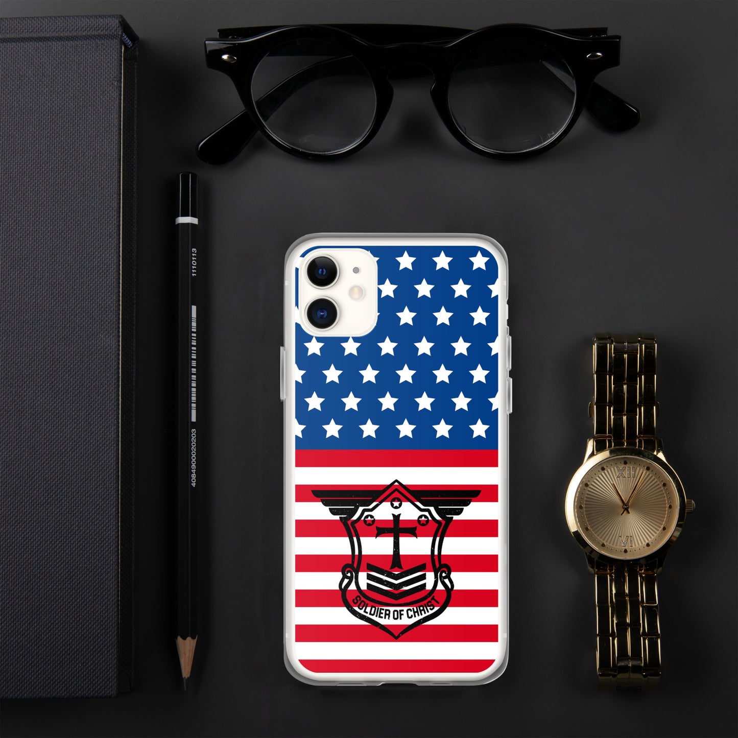 Soldier of Christ Black Patriot Clear Case for iPhone®