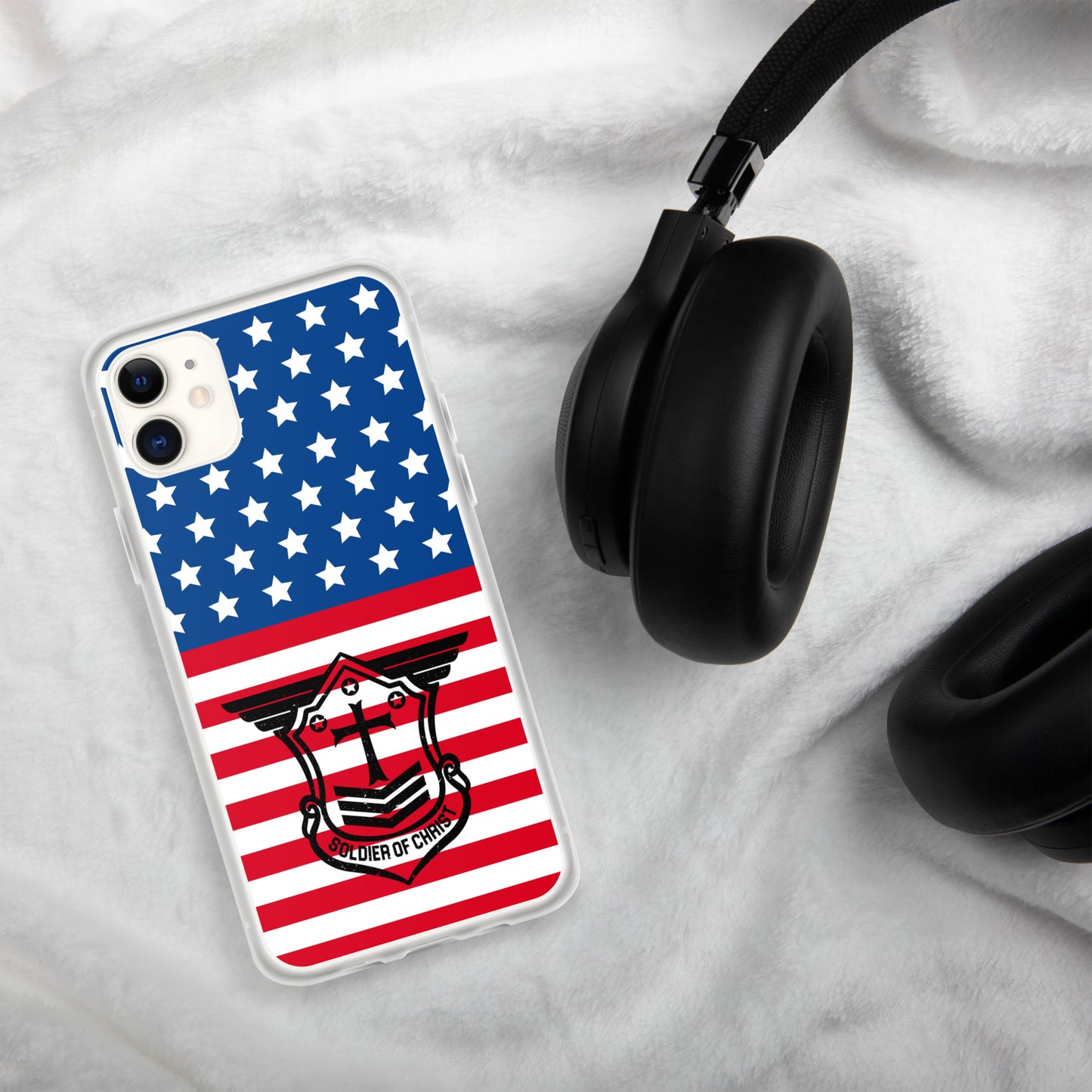 Soldier of Christ Black Patriot Clear Case for iPhone®