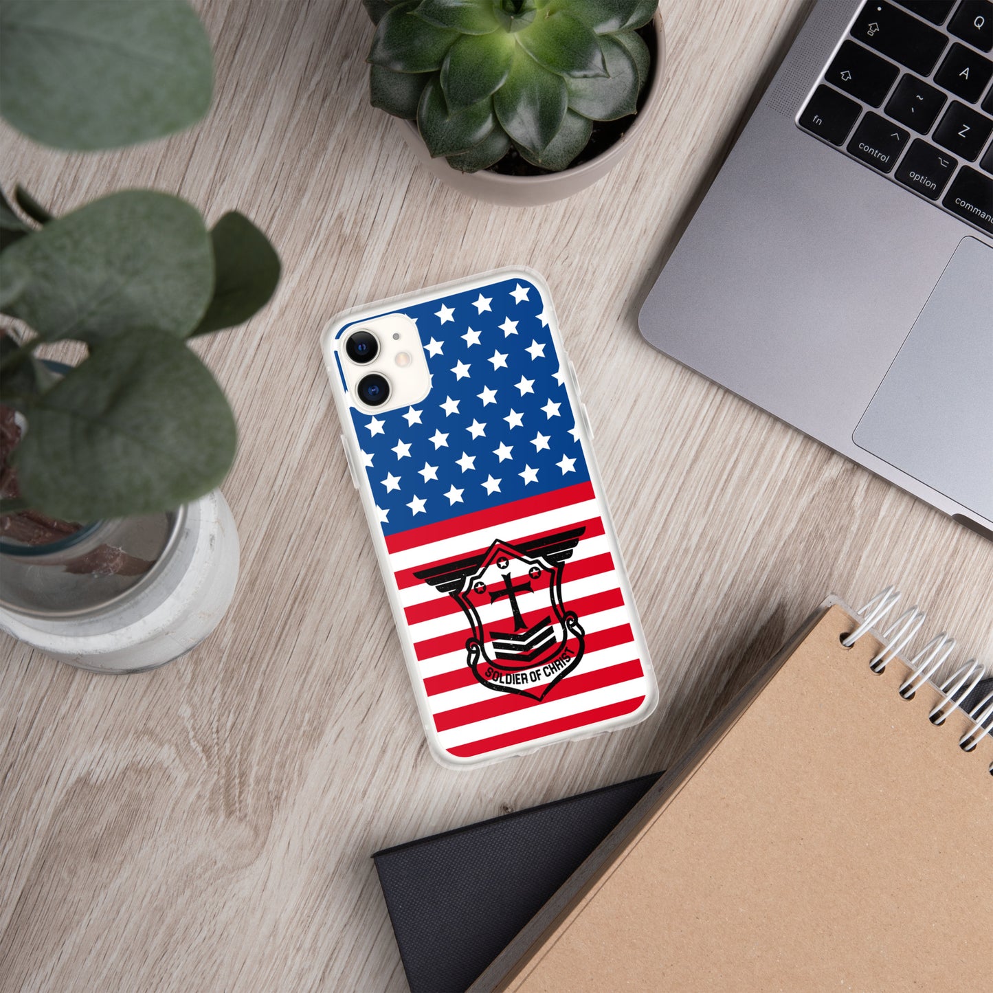 Soldier of Christ Black Patriot Clear Case for iPhone®