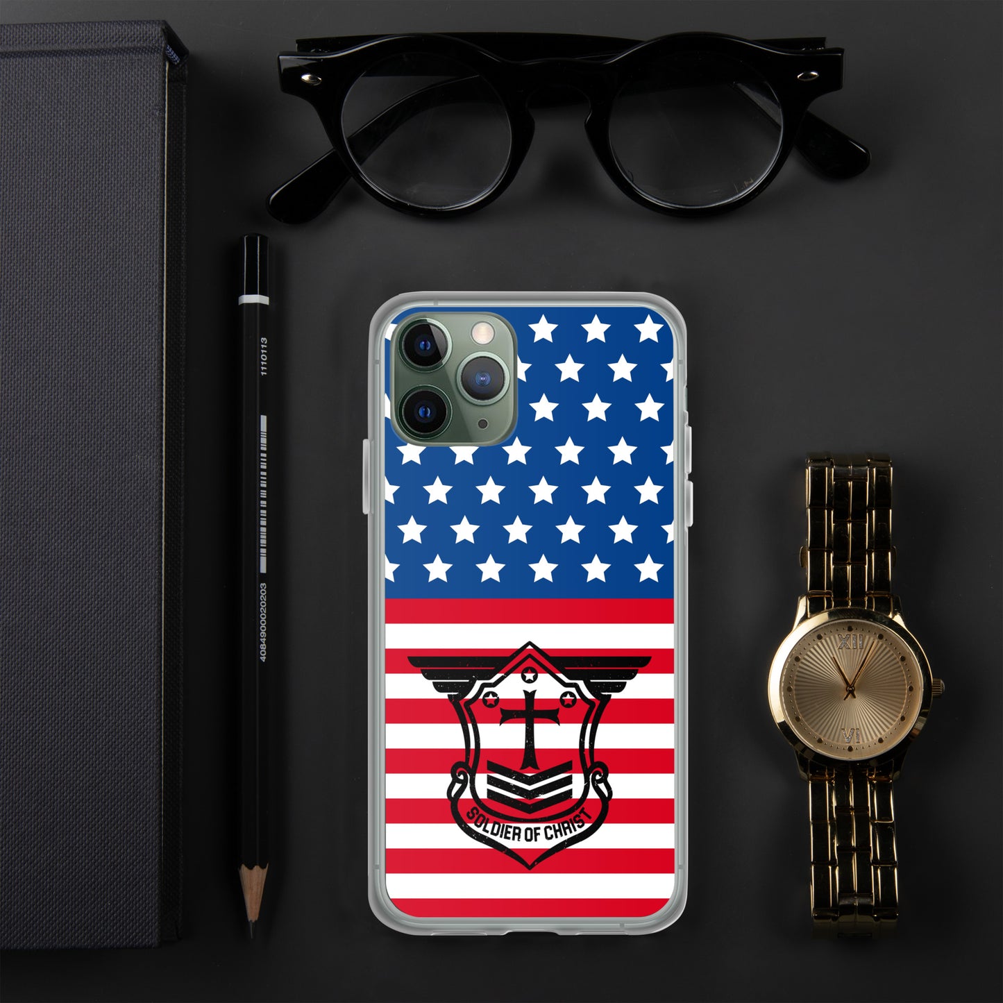 Soldier of Christ Black Patriot Clear Case for iPhone®