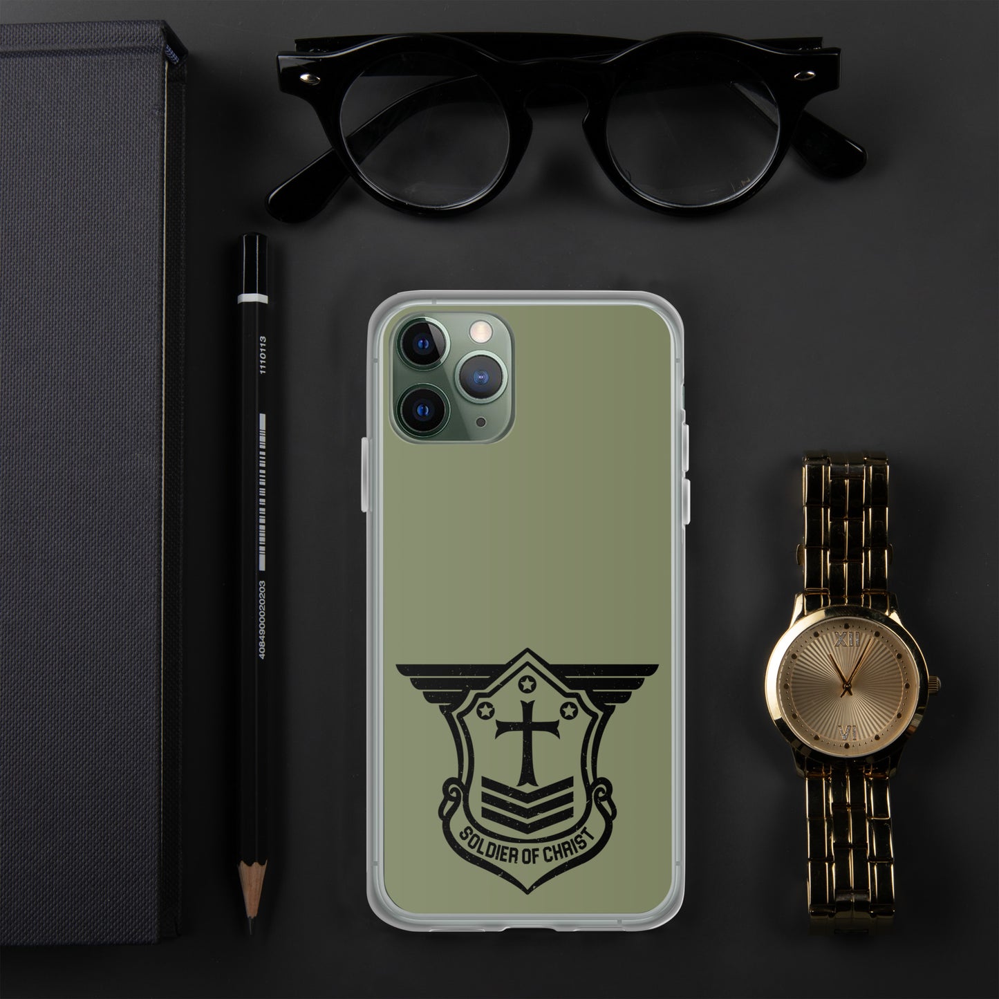 Soldier of Christ Black Military Green Clear Case for iPhone®