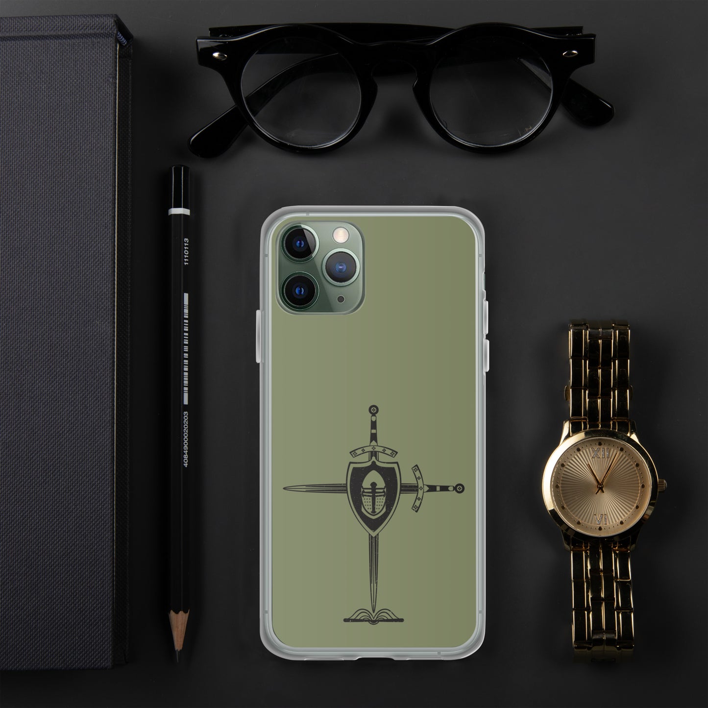 Armor of God Black Military Green Clear Case for iPhone®