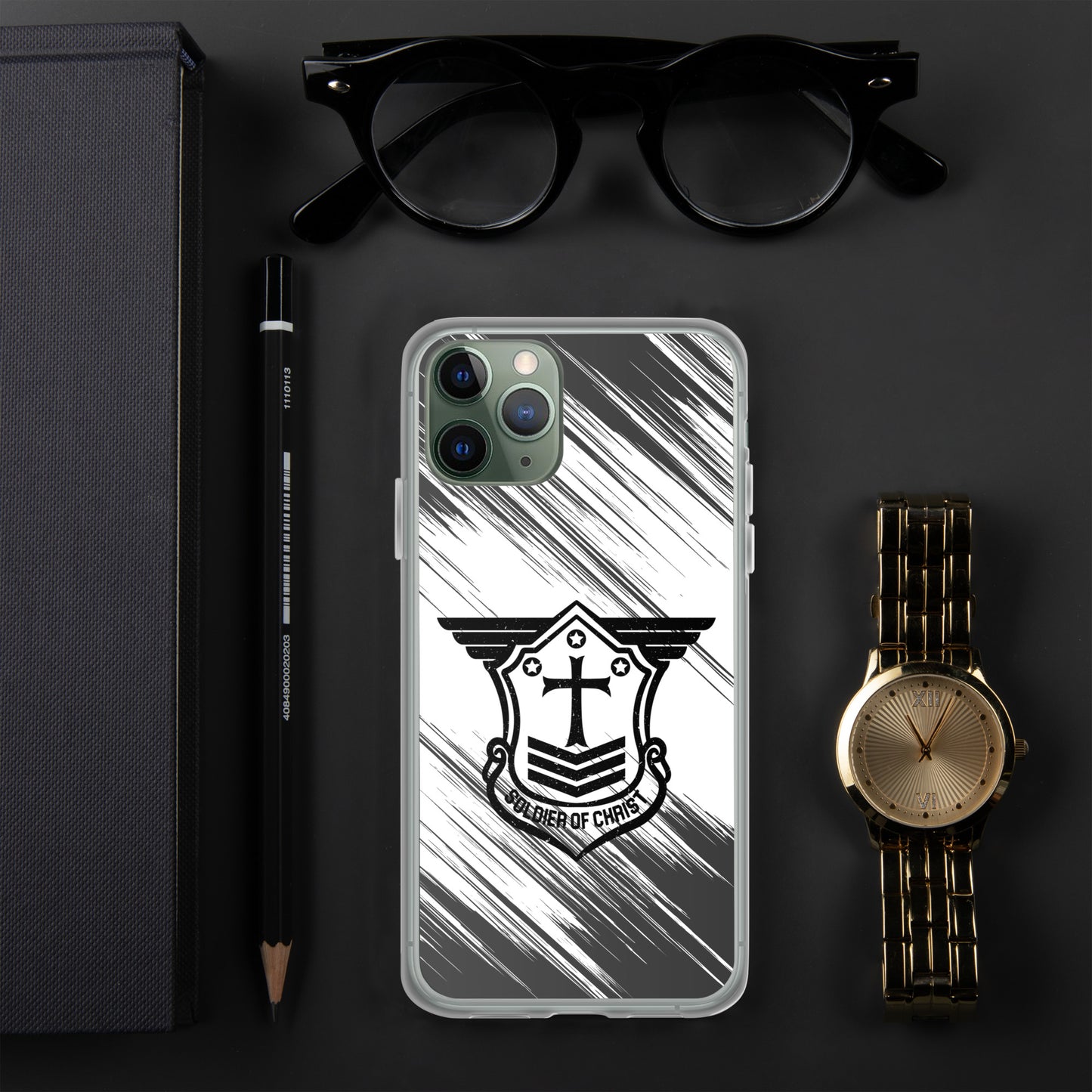 Soldier of Christ Black Black Brush Clear Case for iPhone®