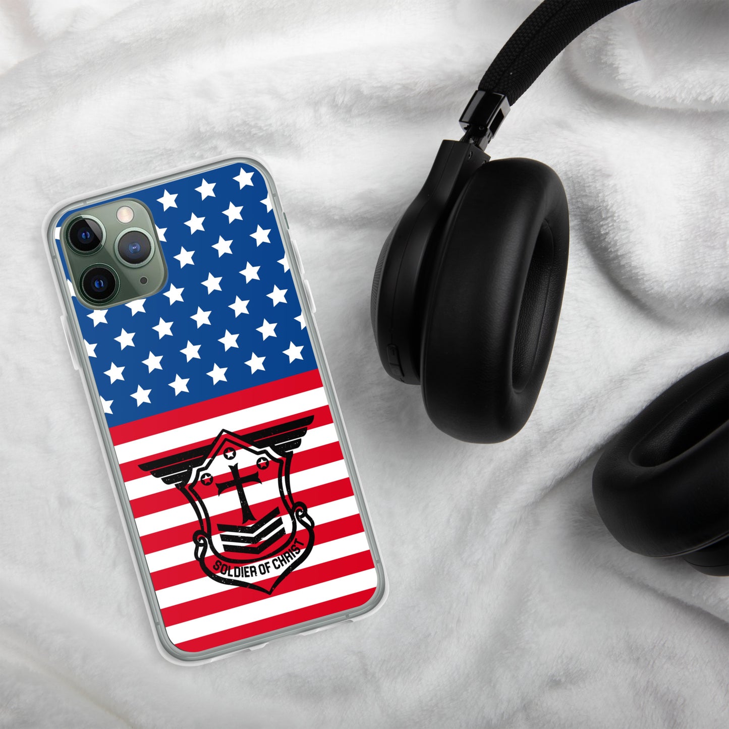 Soldier of Christ Black Patriot Clear Case for iPhone®