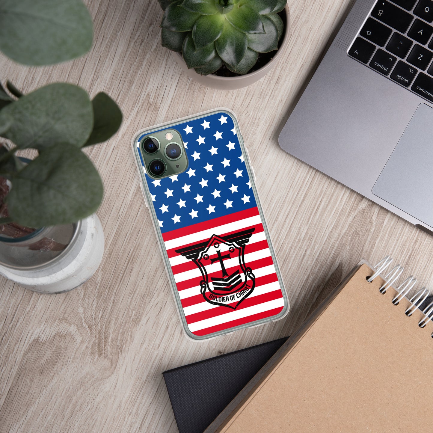 Soldier of Christ Black Patriot Clear Case for iPhone®