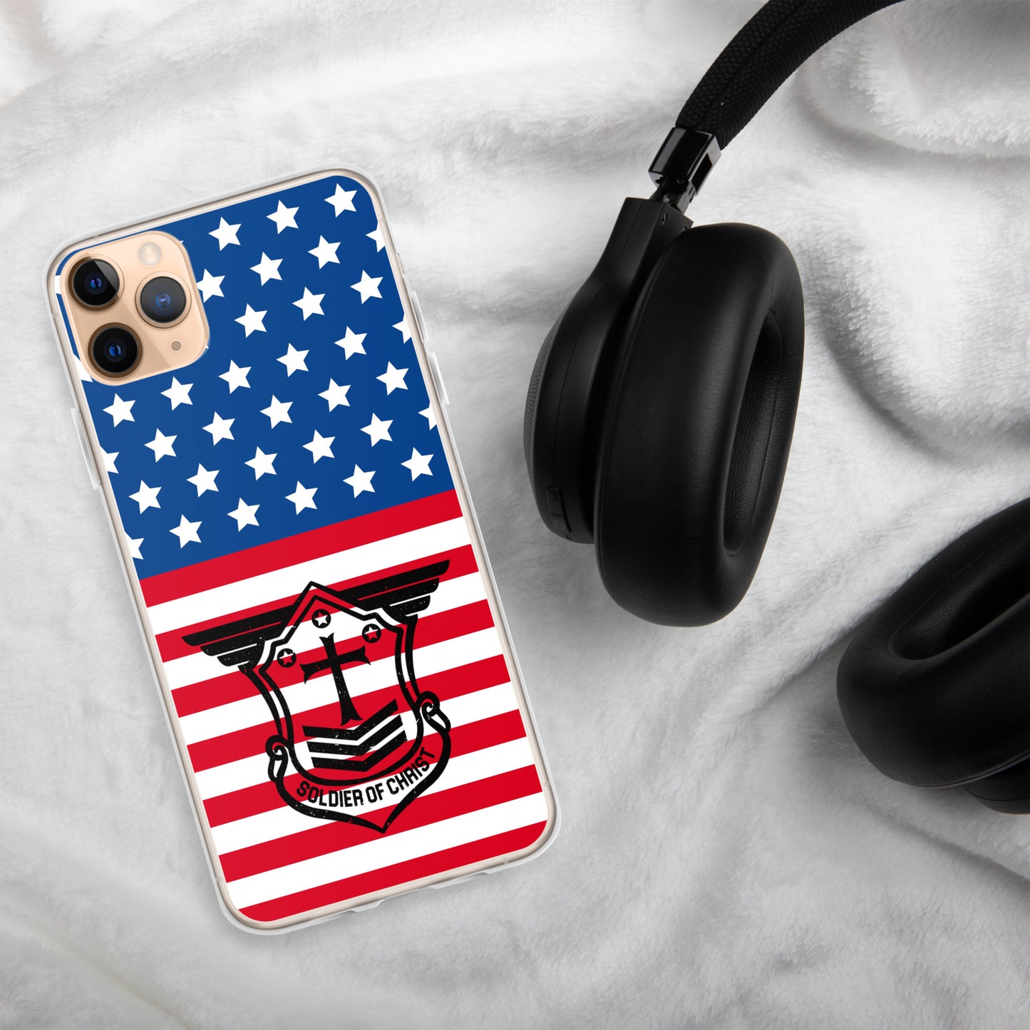 Soldier of Christ Black Patriot Clear Case for iPhone®