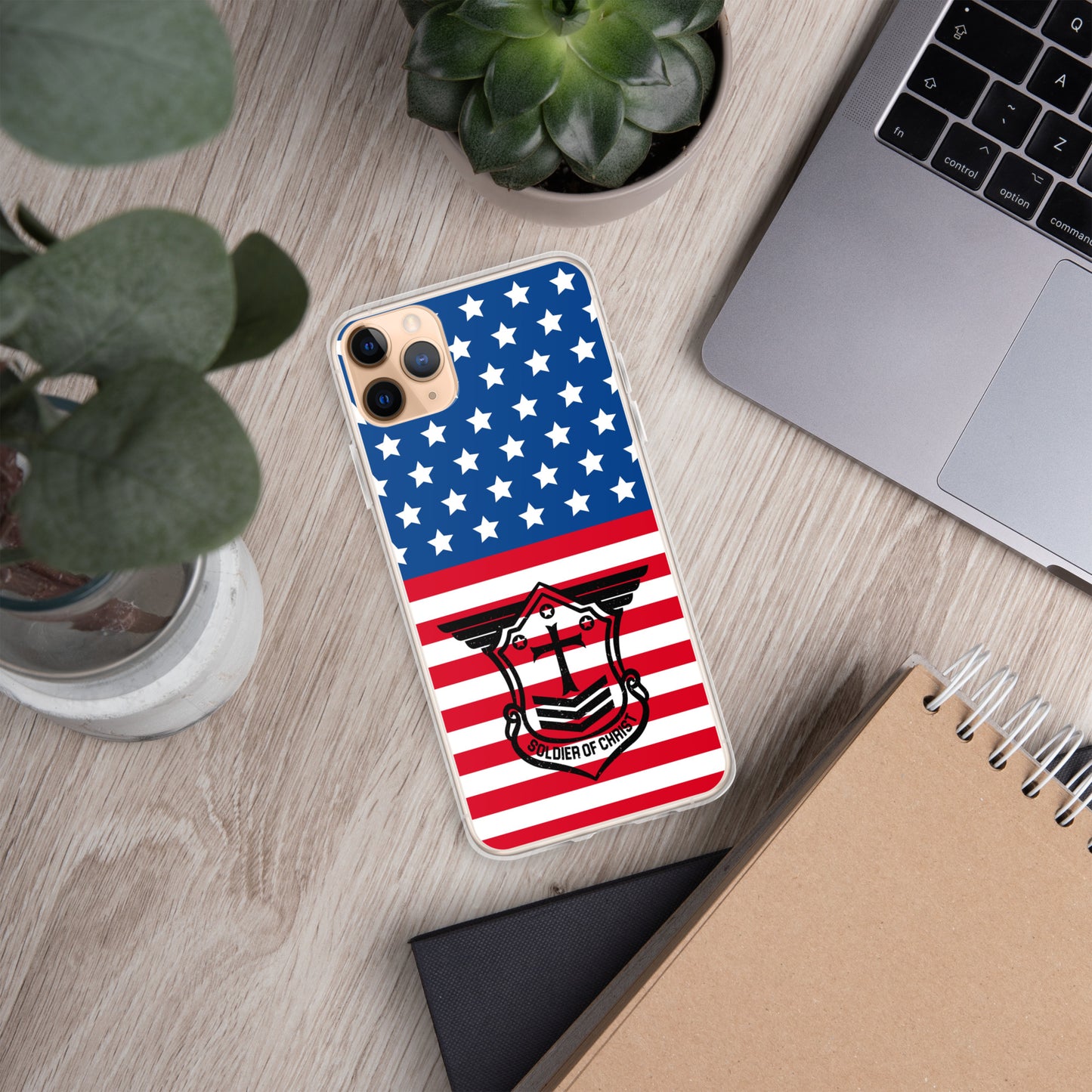 Soldier of Christ Black Patriot Clear Case for iPhone®