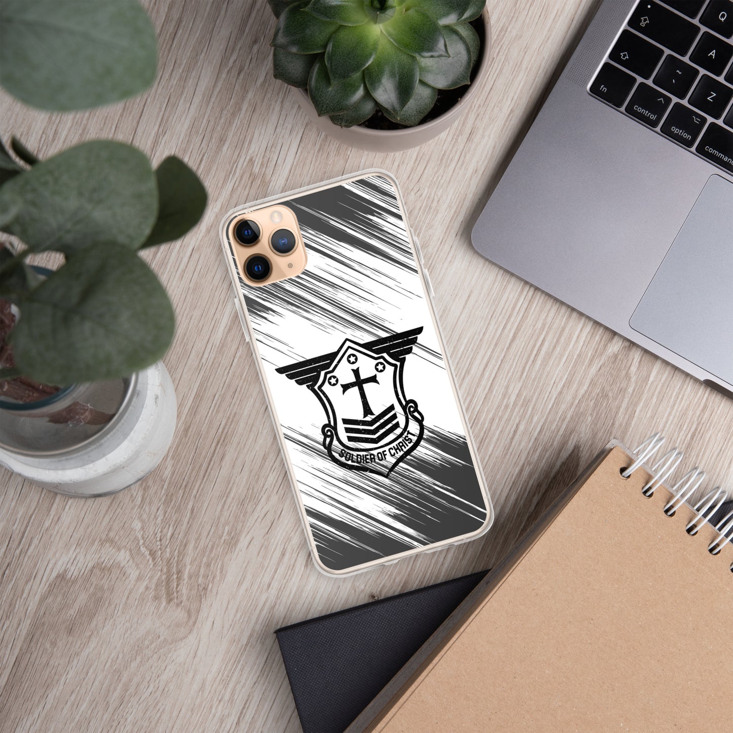 Soldier of Christ Black Black Brush Clear Case for iPhone®