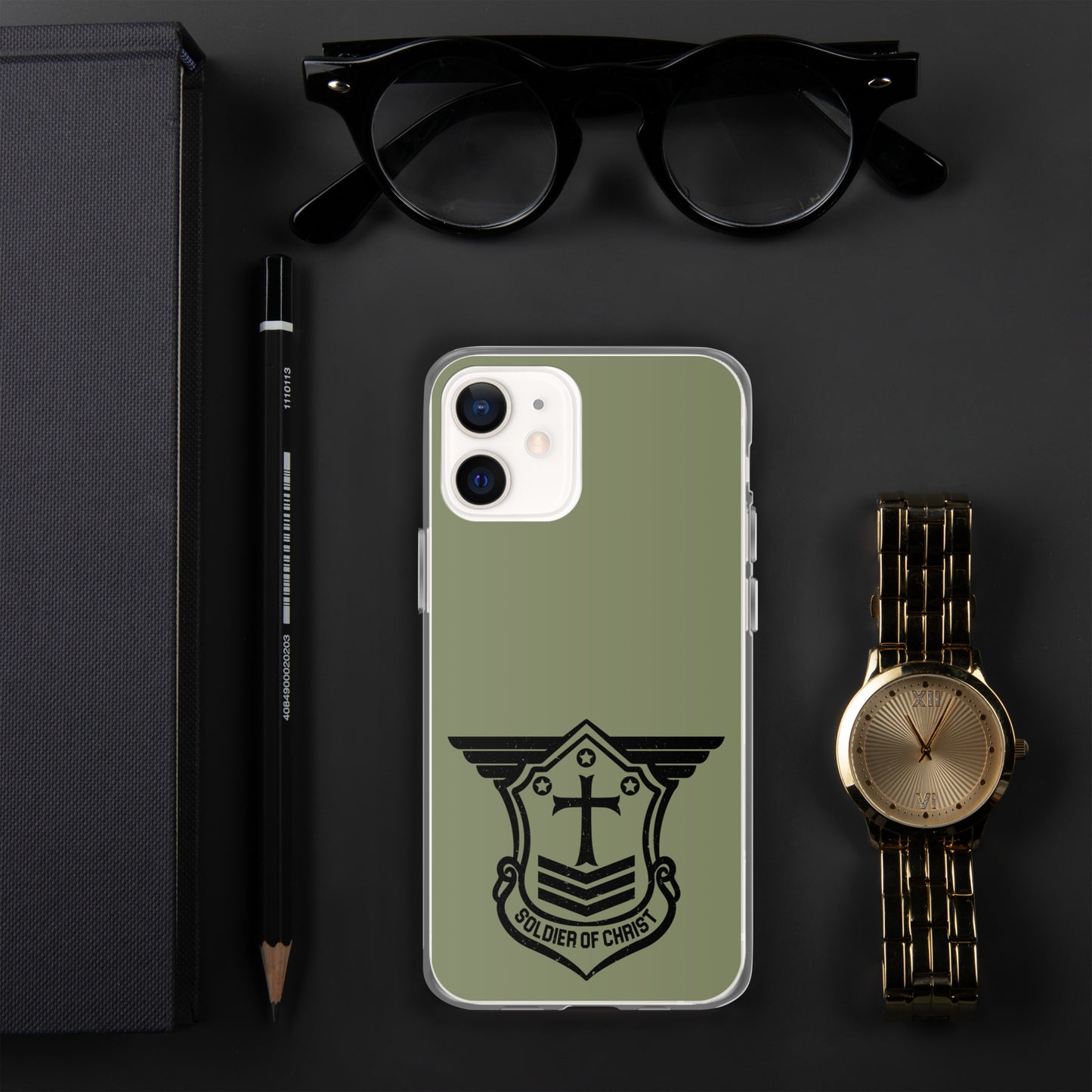 Soldier of Christ Black Military Green Clear Case for iPhone®