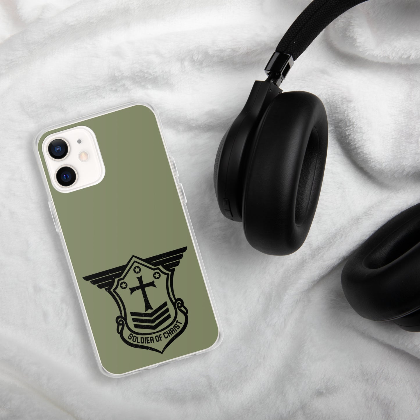 Soldier of Christ Black Military Green Clear Case for iPhone®