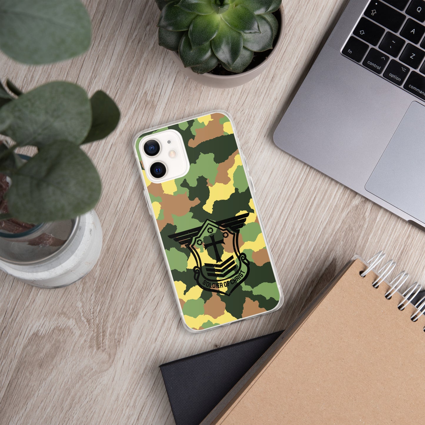 Soldier of Christ Black Camo Green Clear Case for iPhone®