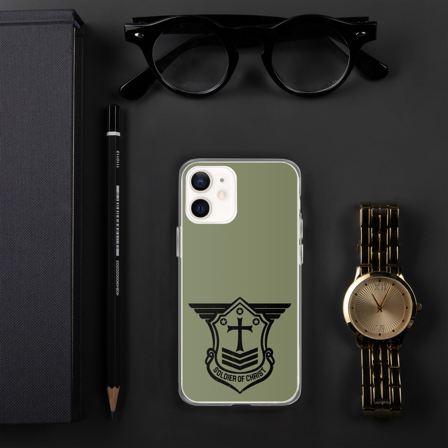 Soldier of Christ Black Military Green Clear Case for iPhone®