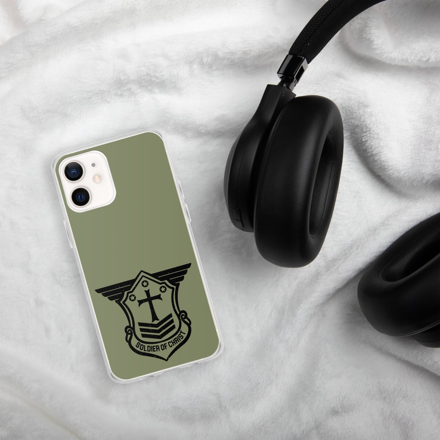 Soldier of Christ Black Military Green Clear Case for iPhone®