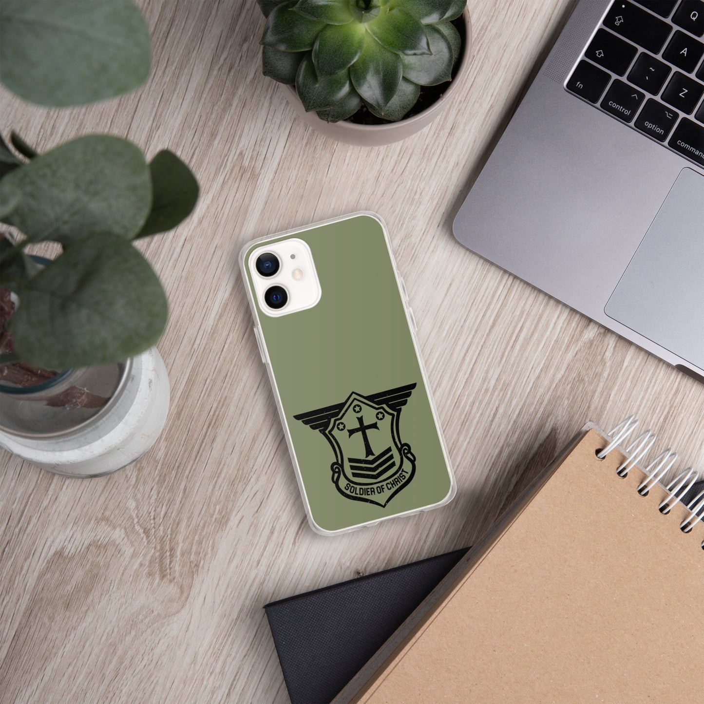 Soldier of Christ Black Military Green Clear Case for iPhone®