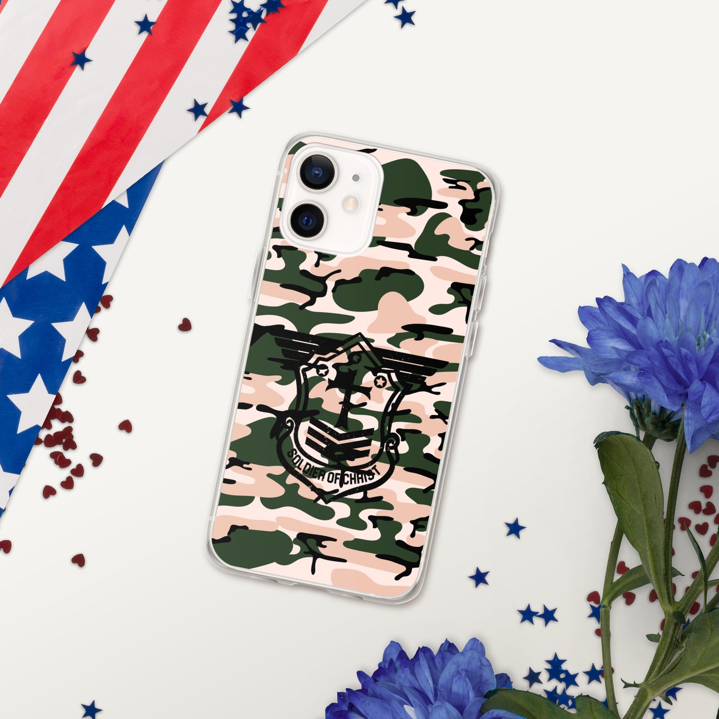 Soldier of Christ Black Camo Pink Clear Case for iPhone®