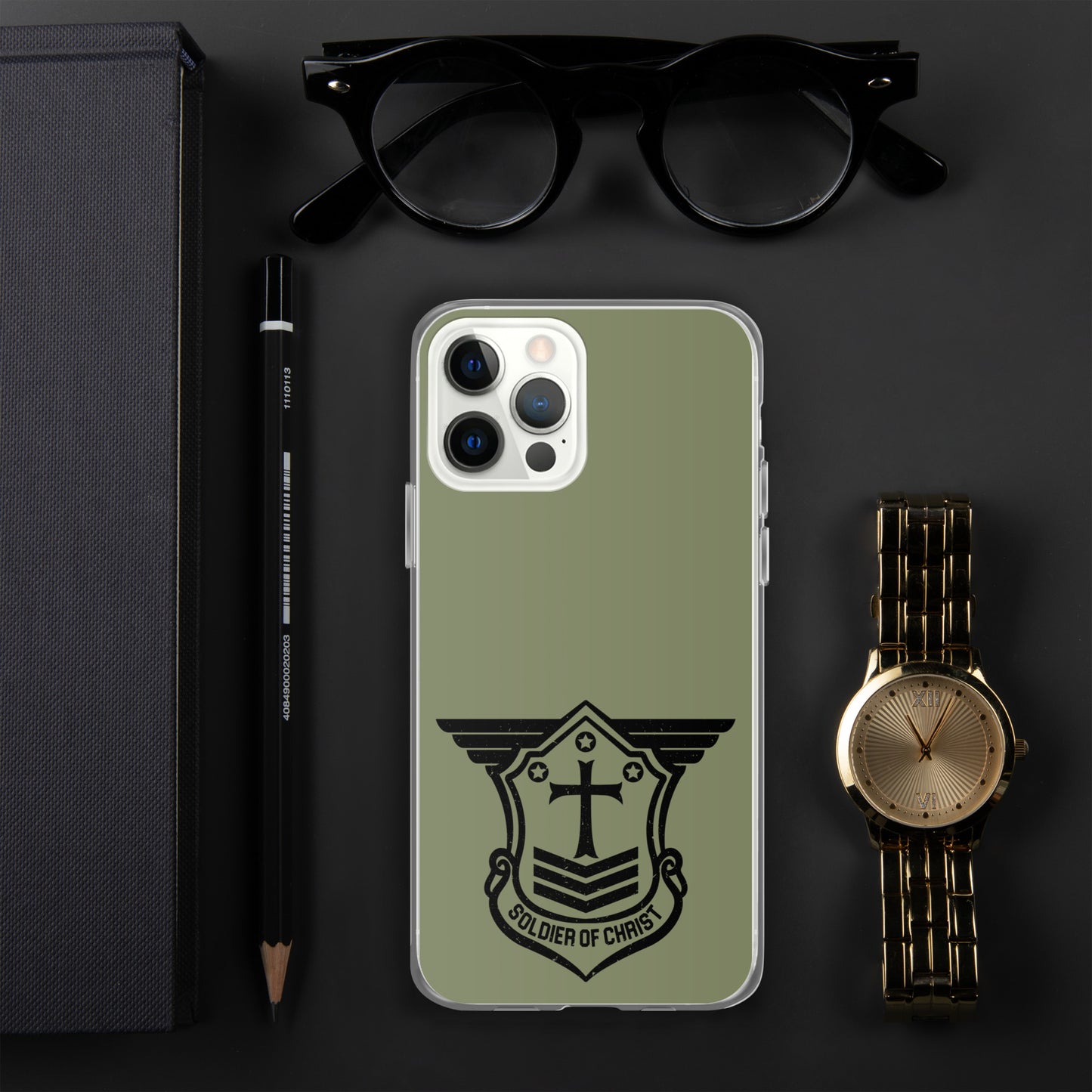 Soldier of Christ Black Military Green Clear Case for iPhone®