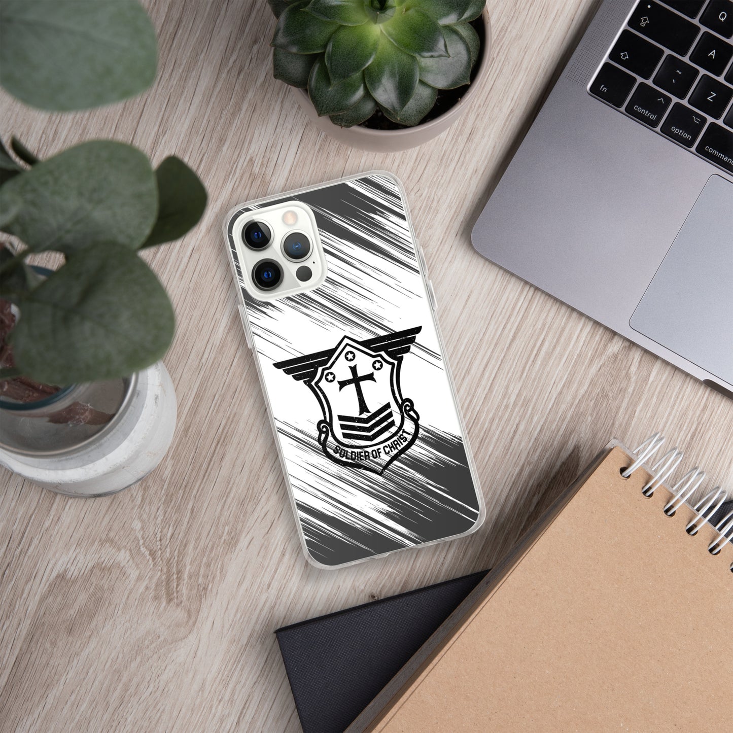 Soldier of Christ Black Black Brush Clear Case for iPhone®