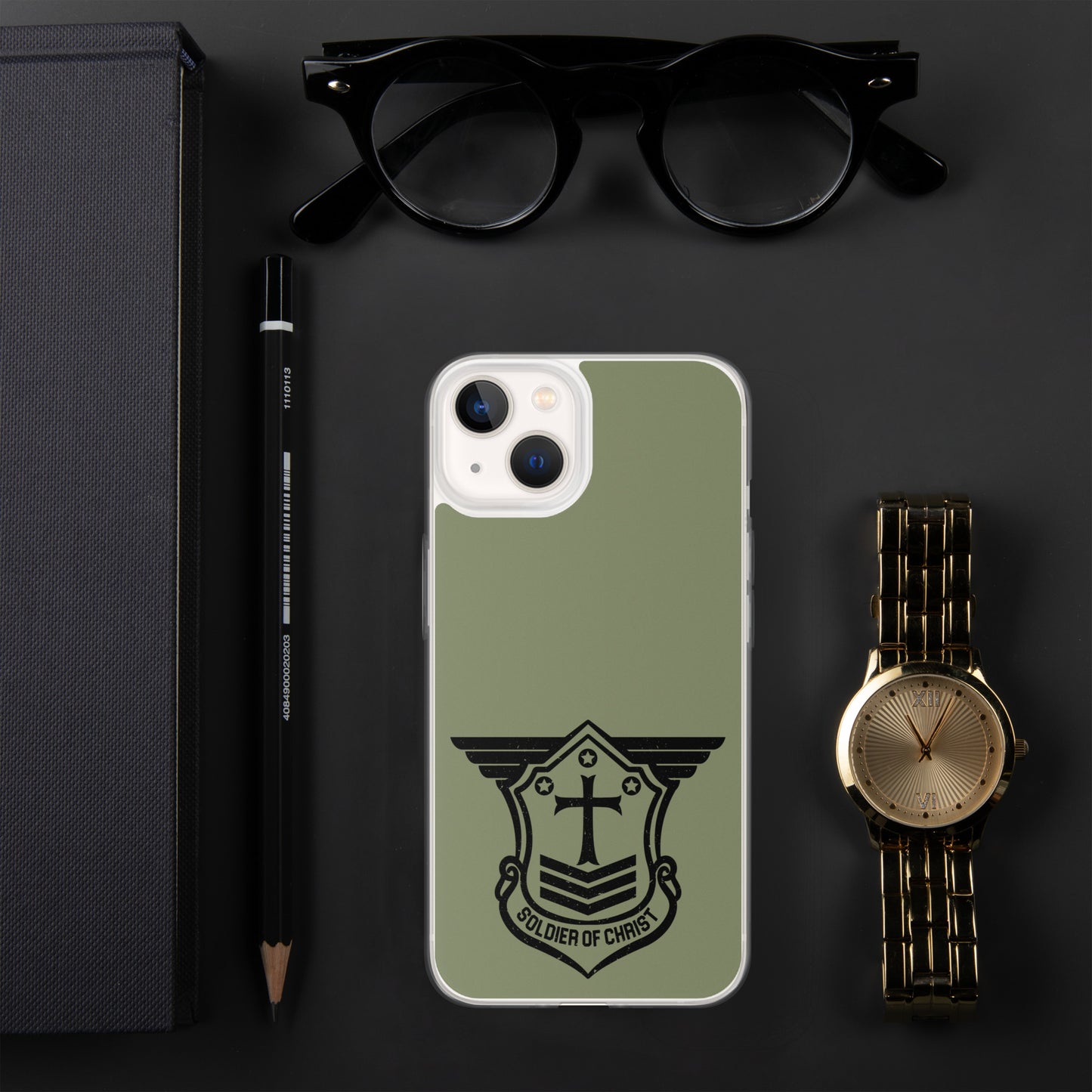 Soldier of Christ Black Military Green Clear Case for iPhone®