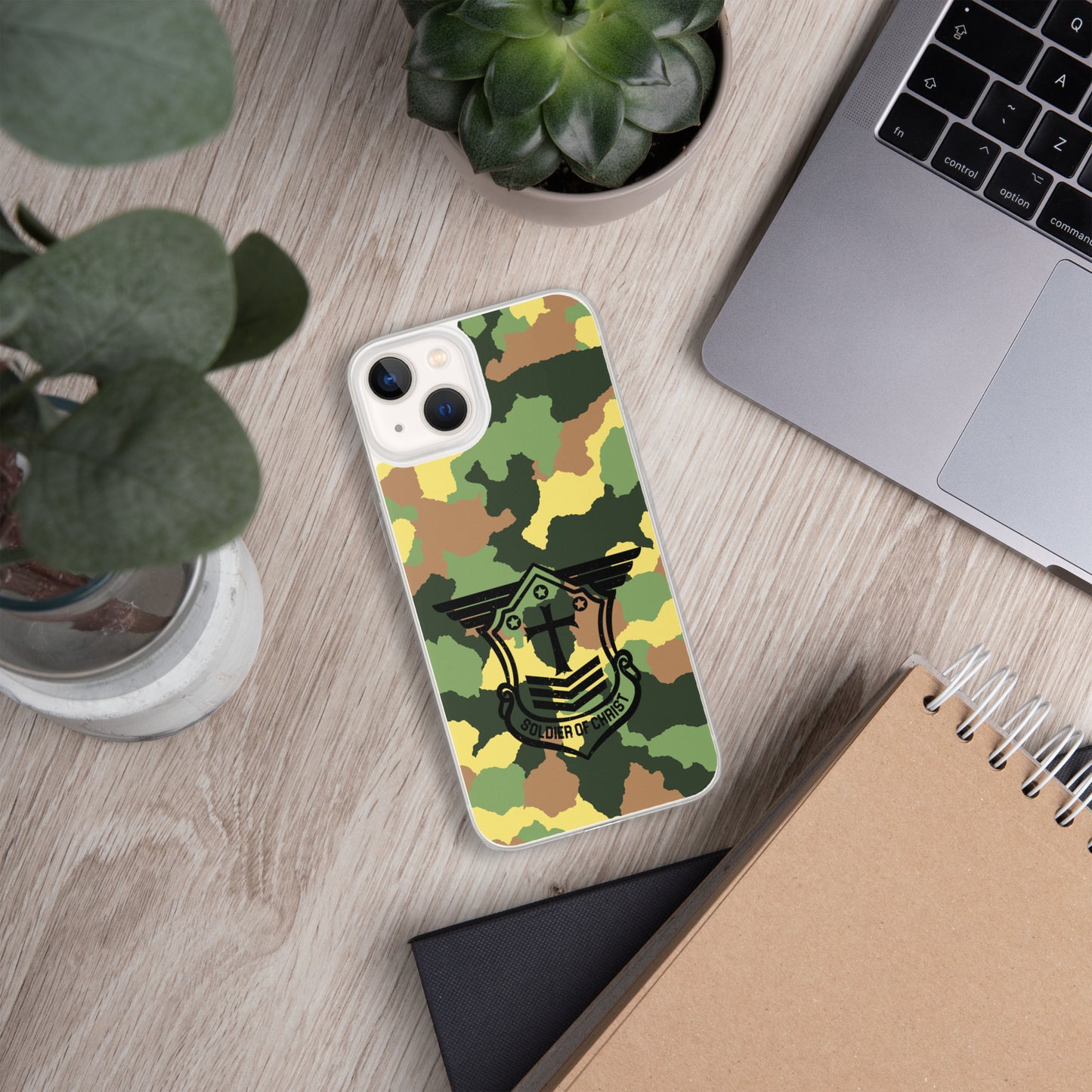 Soldier of Christ Black Camo Green Clear Case for iPhone®