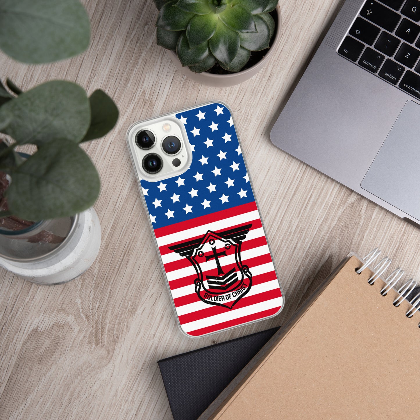 Soldier of Christ Black Patriot Clear Case for iPhone®