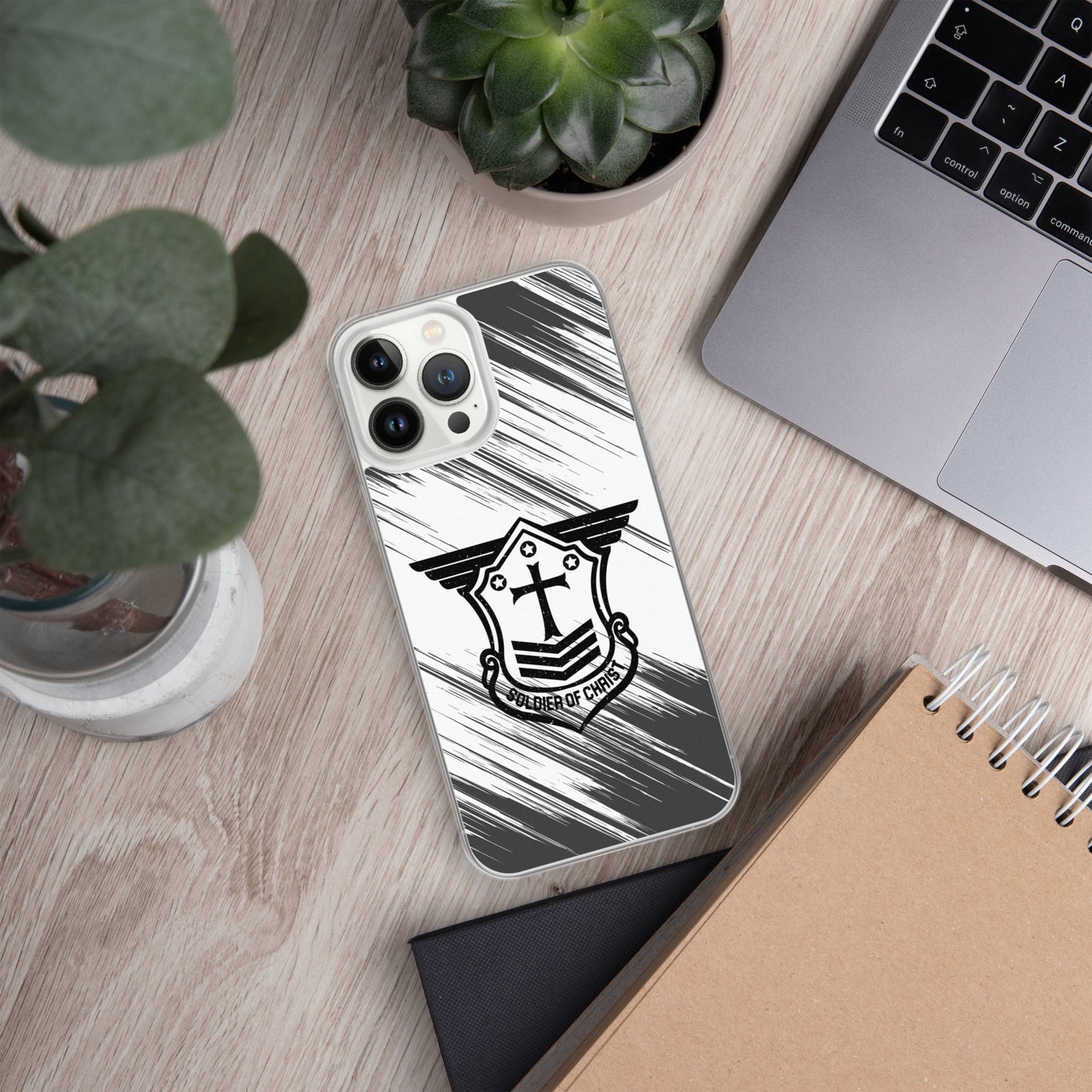 Soldier of Christ Black Black Brush Clear Case for iPhone®