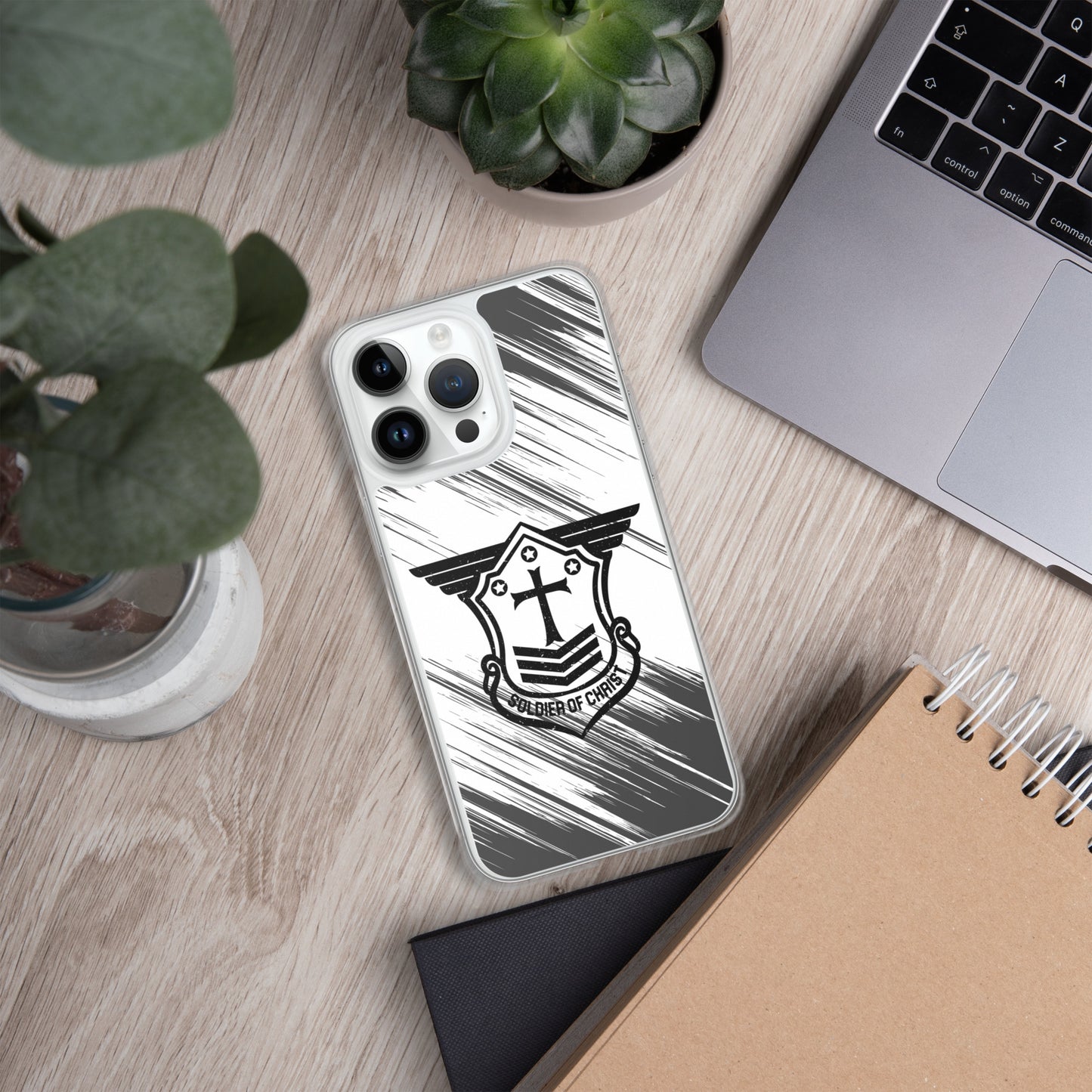 Soldier of Christ Black Black Brush Clear Case for iPhone®