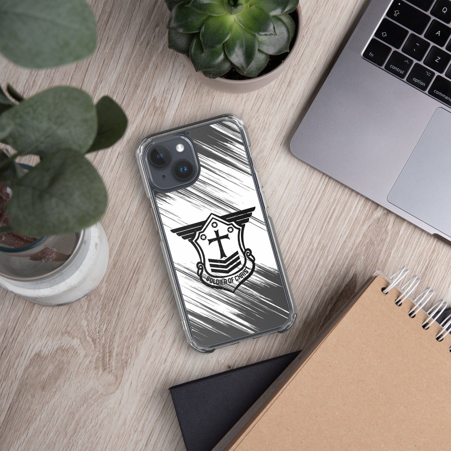 Soldier of Christ Black Black Brush Clear Case for iPhone®