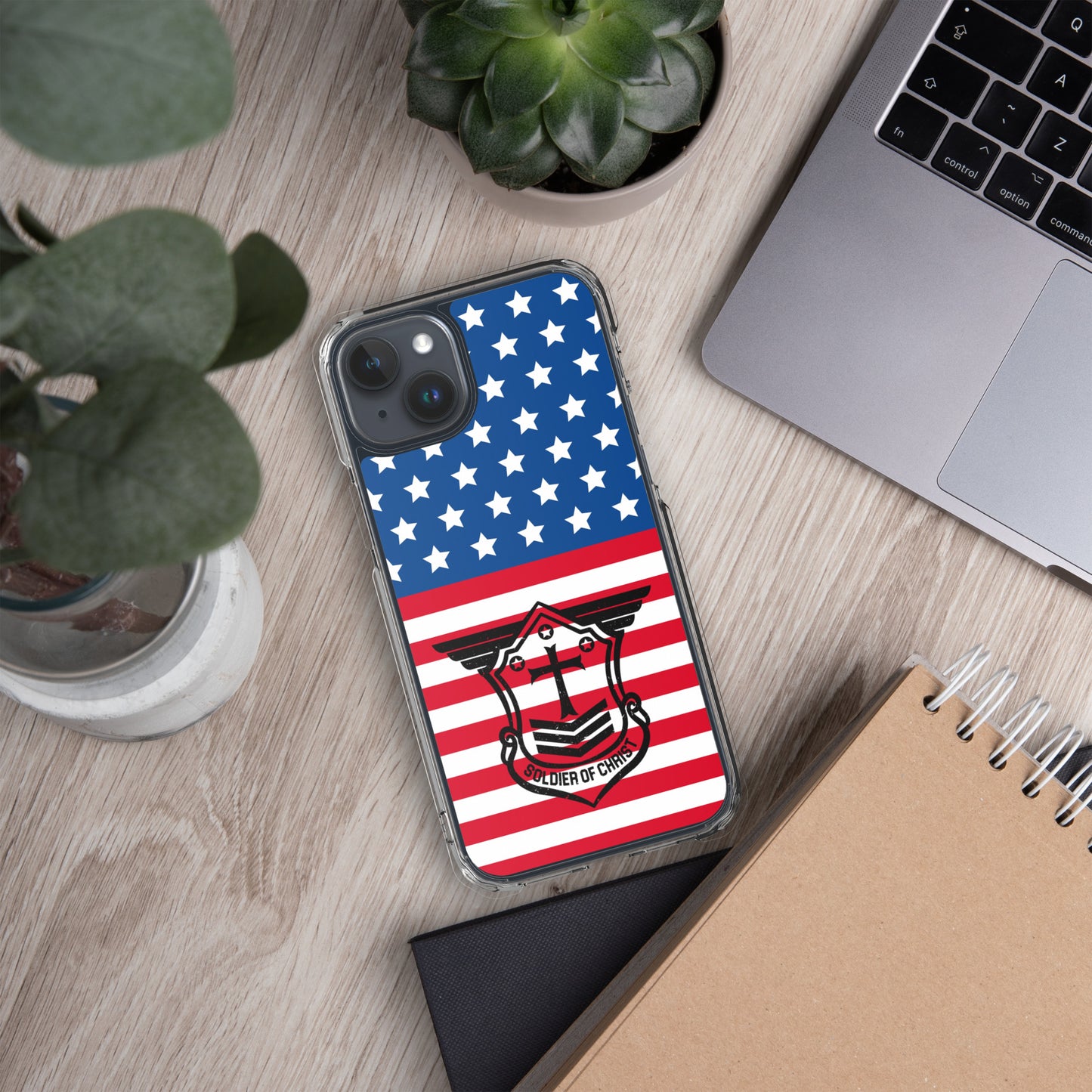 Soldier of Christ Black Patriot Clear Case for iPhone®