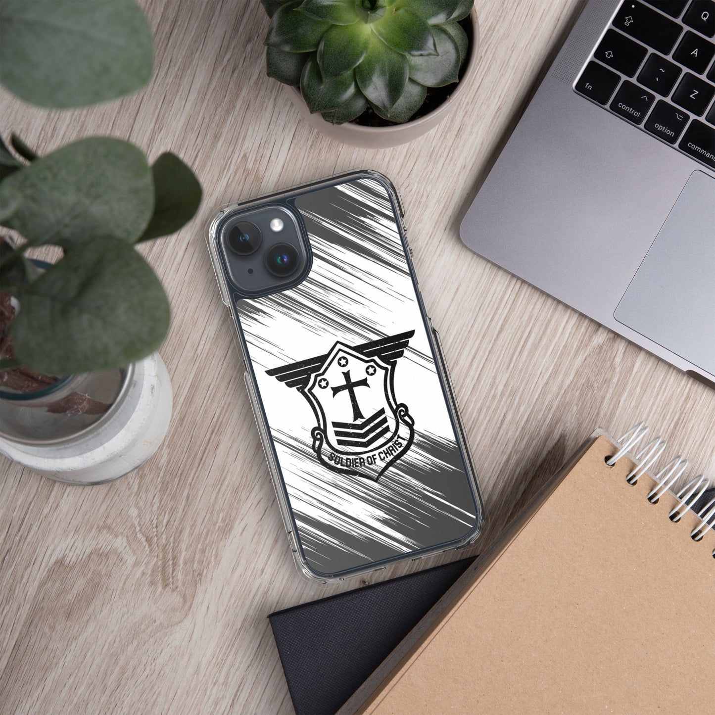 Soldier of Christ Black Black Brush Clear Case for iPhone®