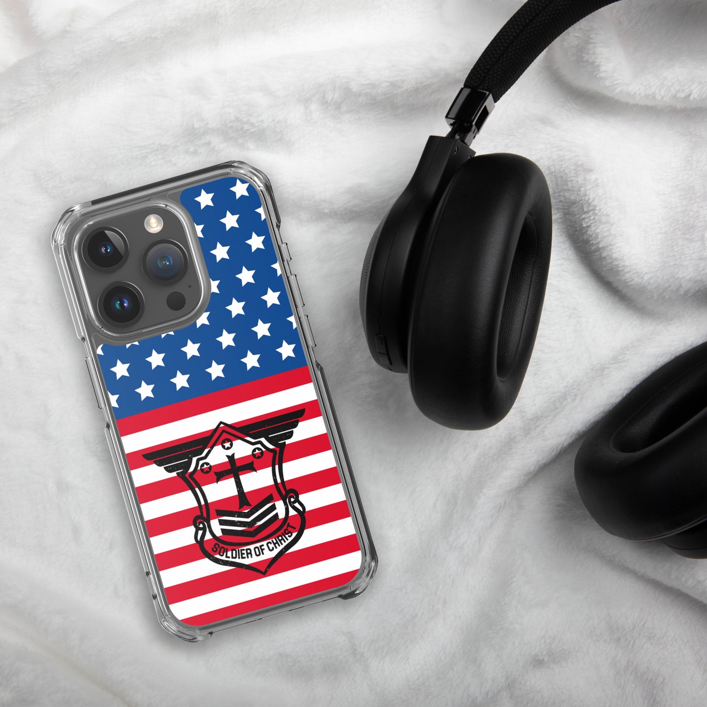 Soldier of Christ Black Patriot Clear Case for iPhone®