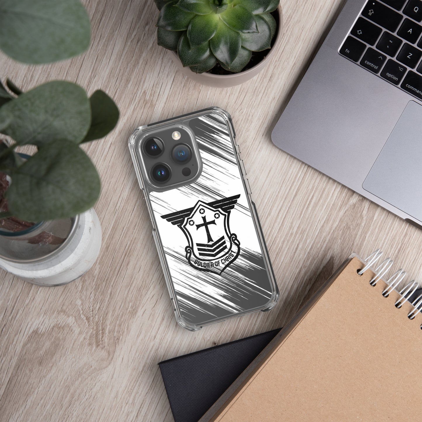 Soldier of Christ Black Black Brush Clear Case for iPhone®