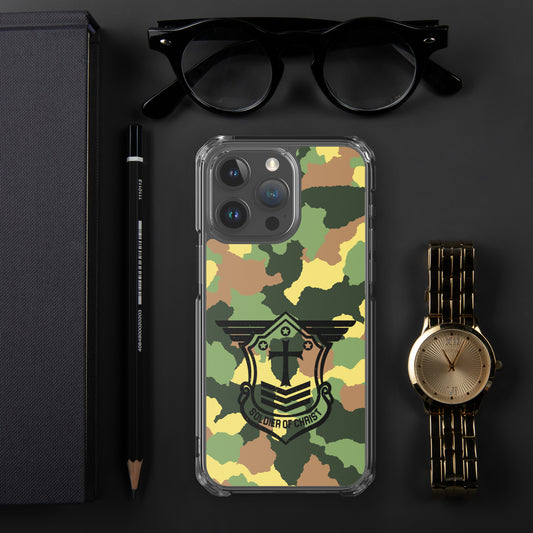 Soldier of Christ Black Camo Green Clear Case for iPhone®