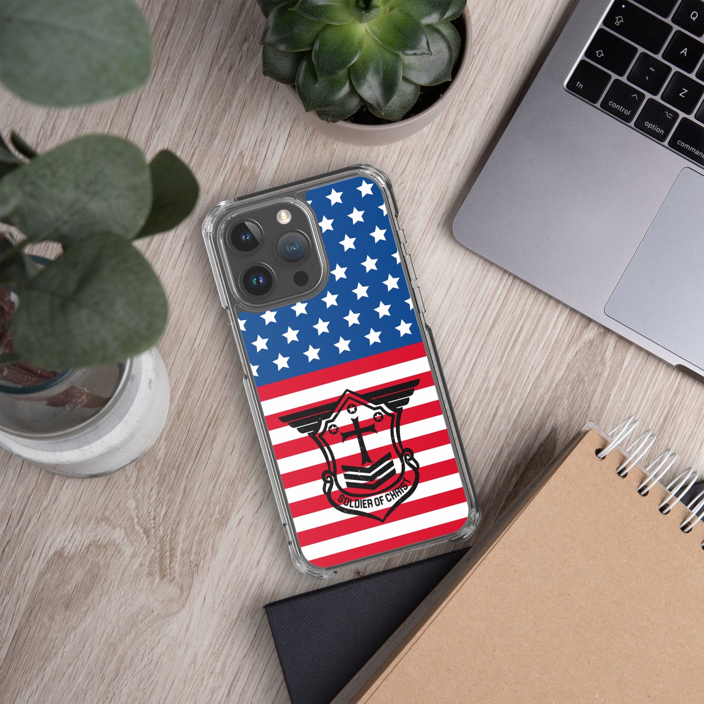 Soldier of Christ Black Patriot Clear Case for iPhone®