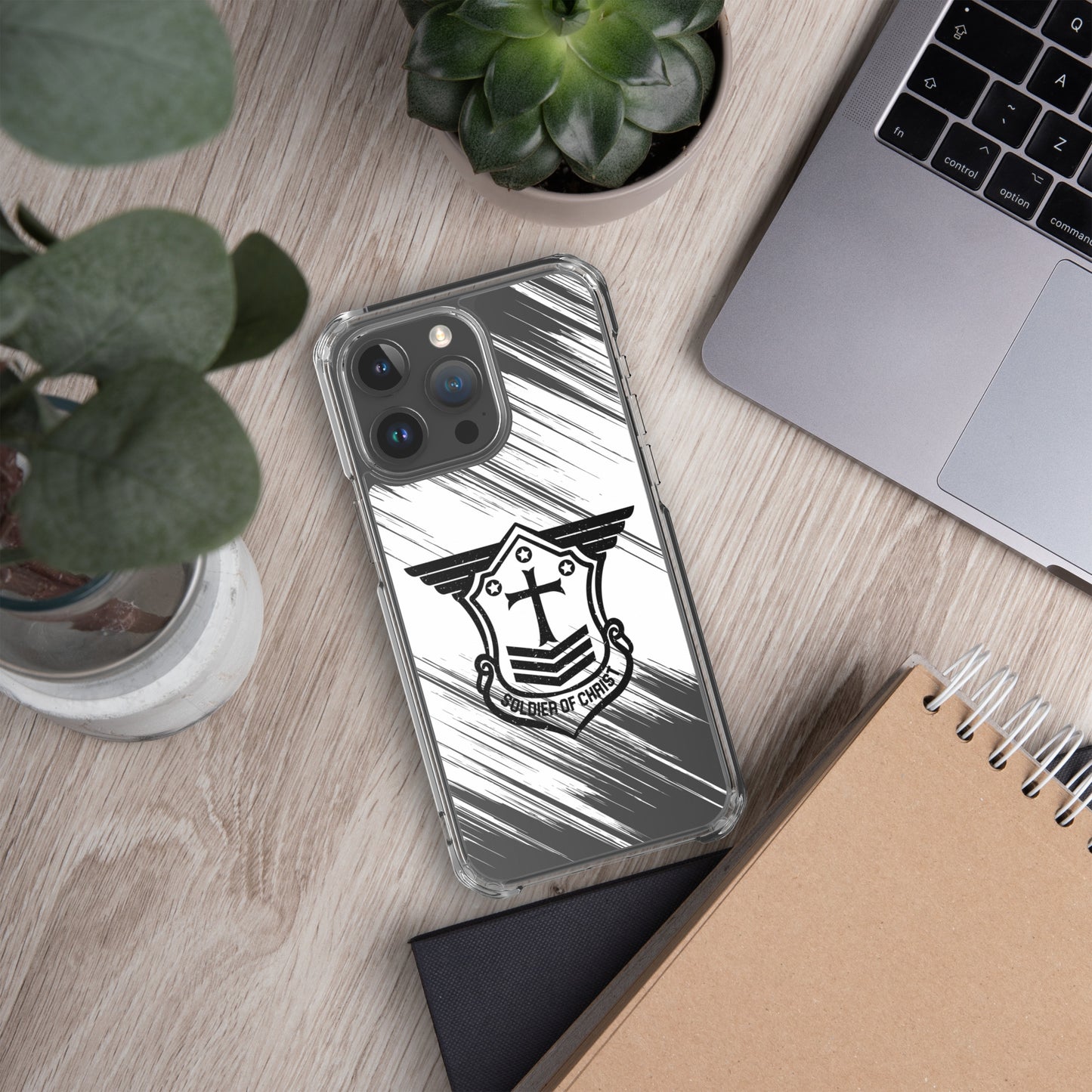 Soldier of Christ Black Black Brush Clear Case for iPhone®