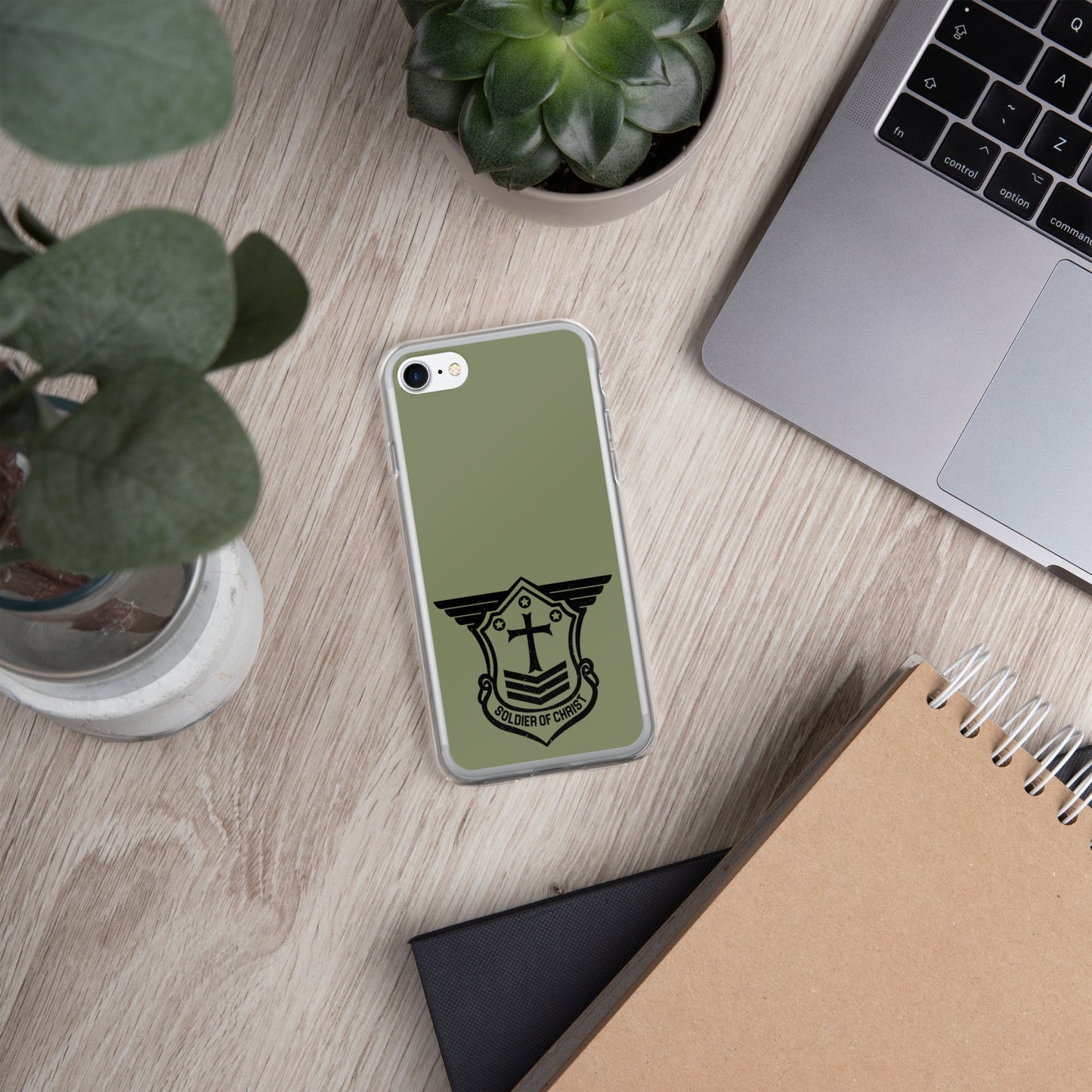 Soldier of Christ Black Military Green Clear Case for iPhone®