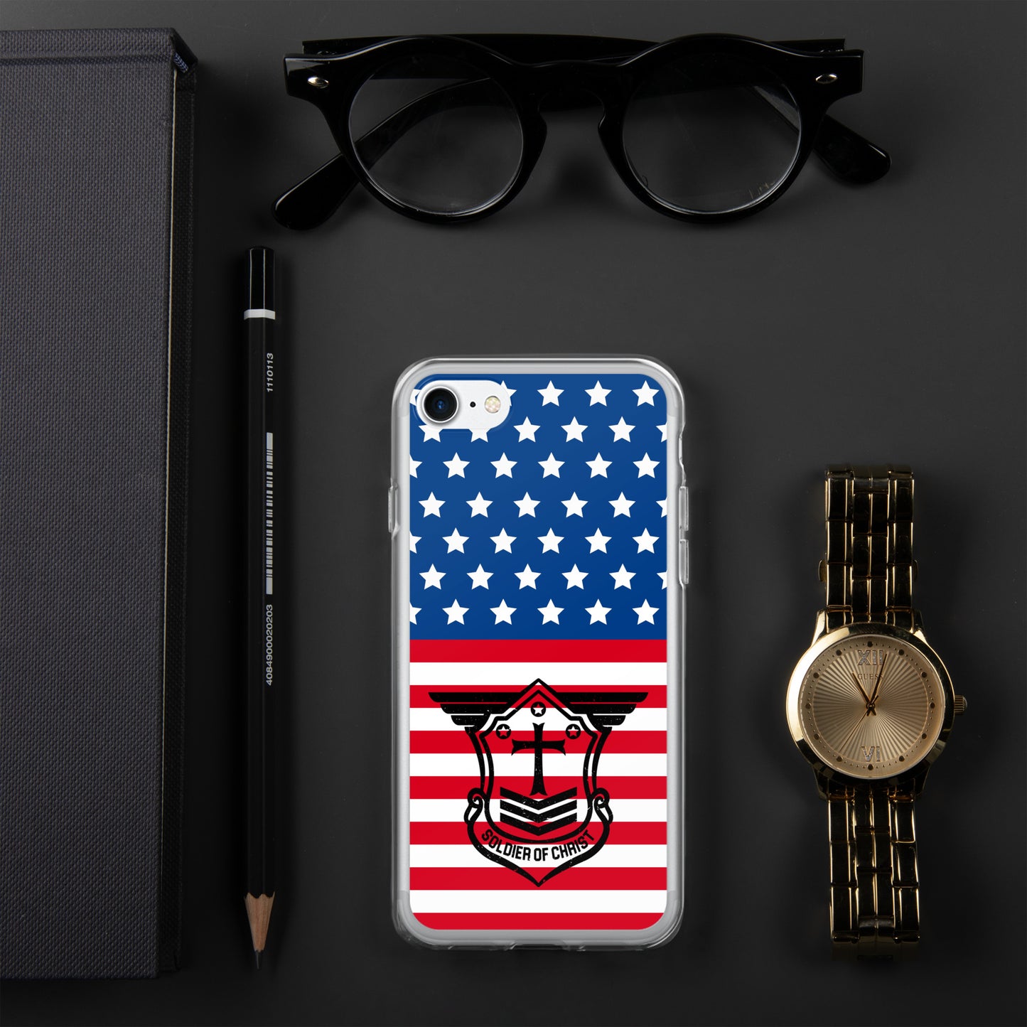 Soldier of Christ Black Patriot Clear Case for iPhone®