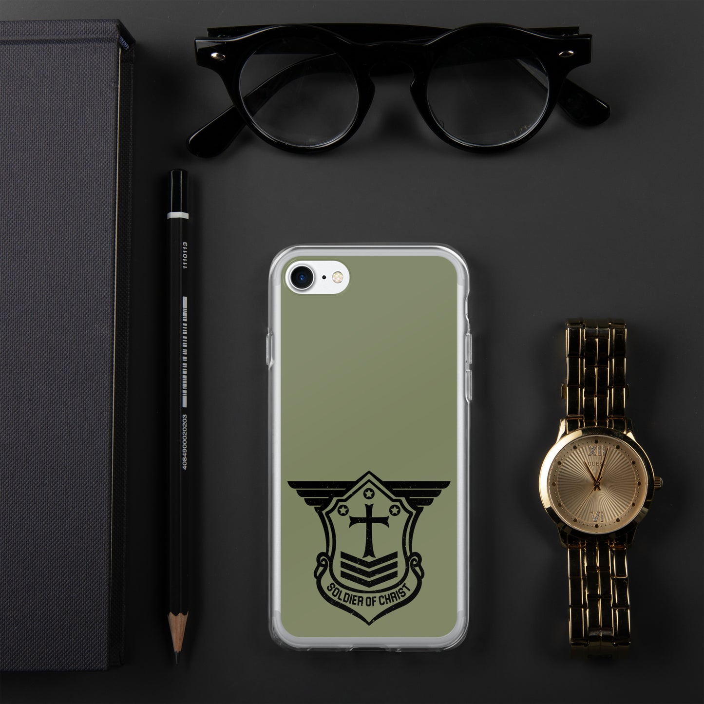 Soldier of Christ Black Military Green Clear Case for iPhone®