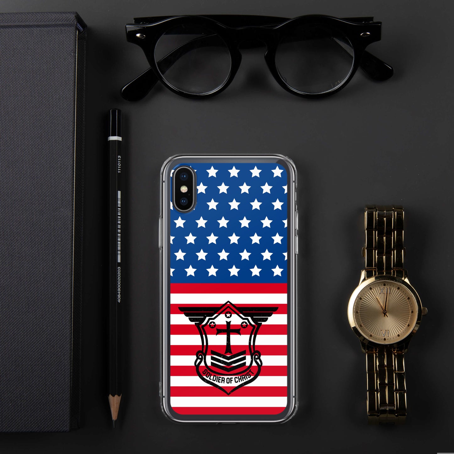 Soldier of Christ Black Patriot Clear Case for iPhone®