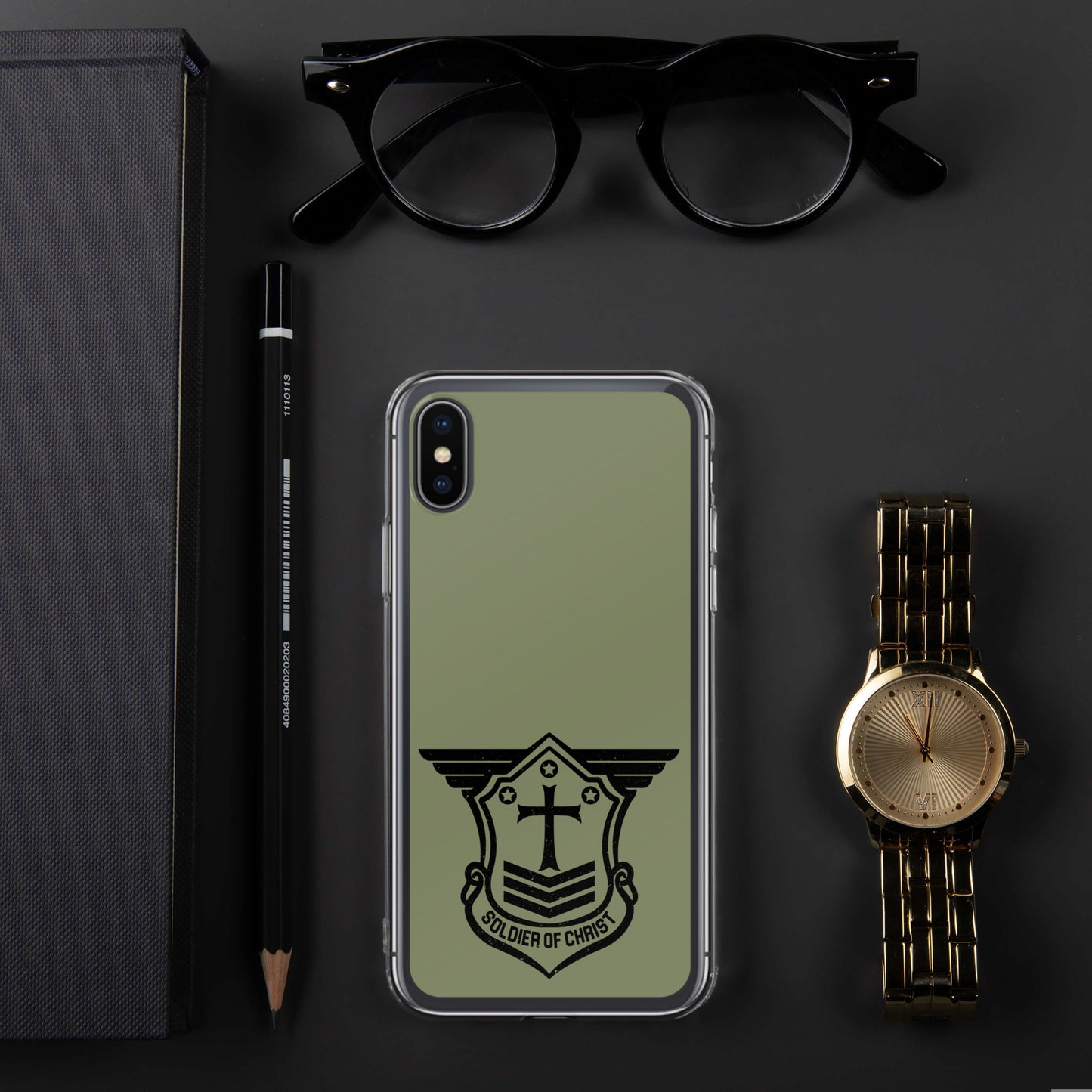 Soldier of Christ Black Military Green Clear Case for iPhone®