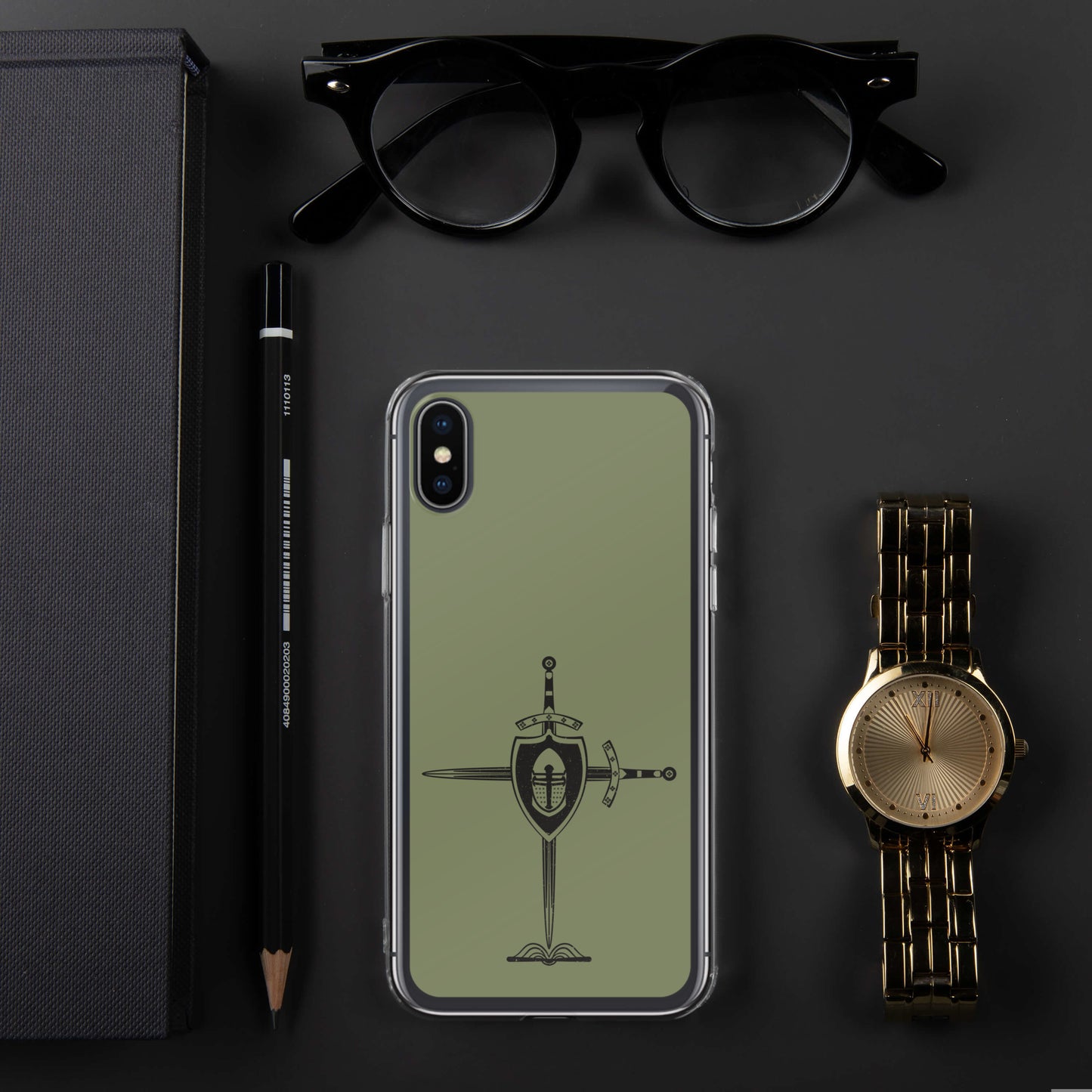 Armor of God Black Military Green Clear Case for iPhone®