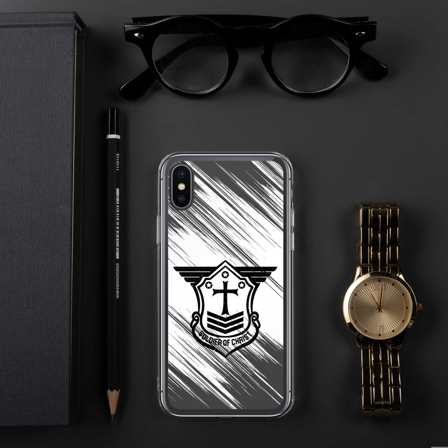 Soldier of Christ Black Black Brush Clear Case for iPhone®