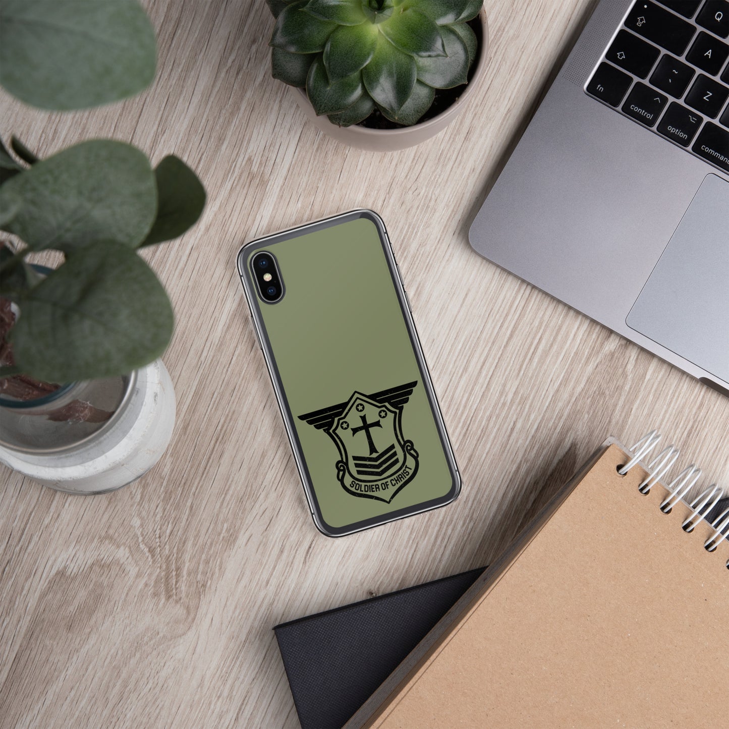 Soldier of Christ Black Military Green Clear Case for iPhone®