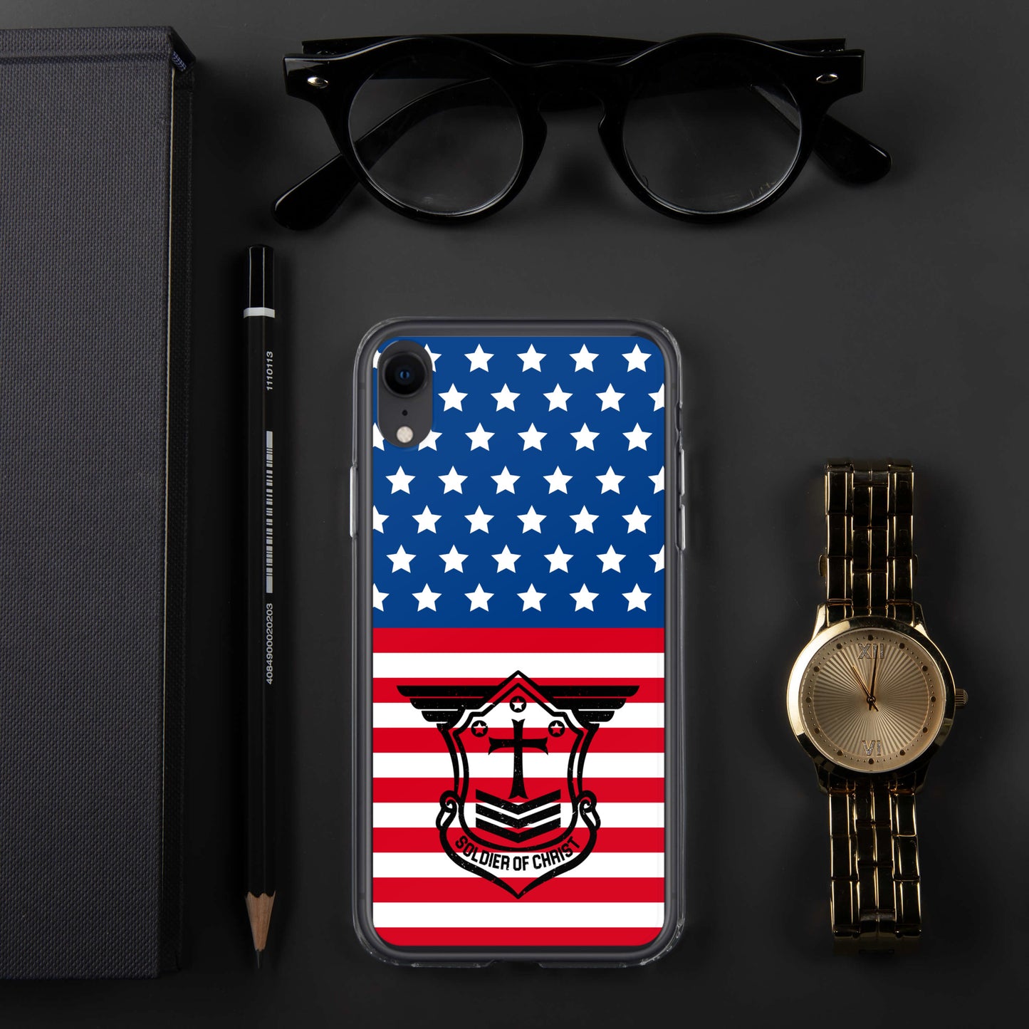 Soldier of Christ Black Patriot Clear Case for iPhone®