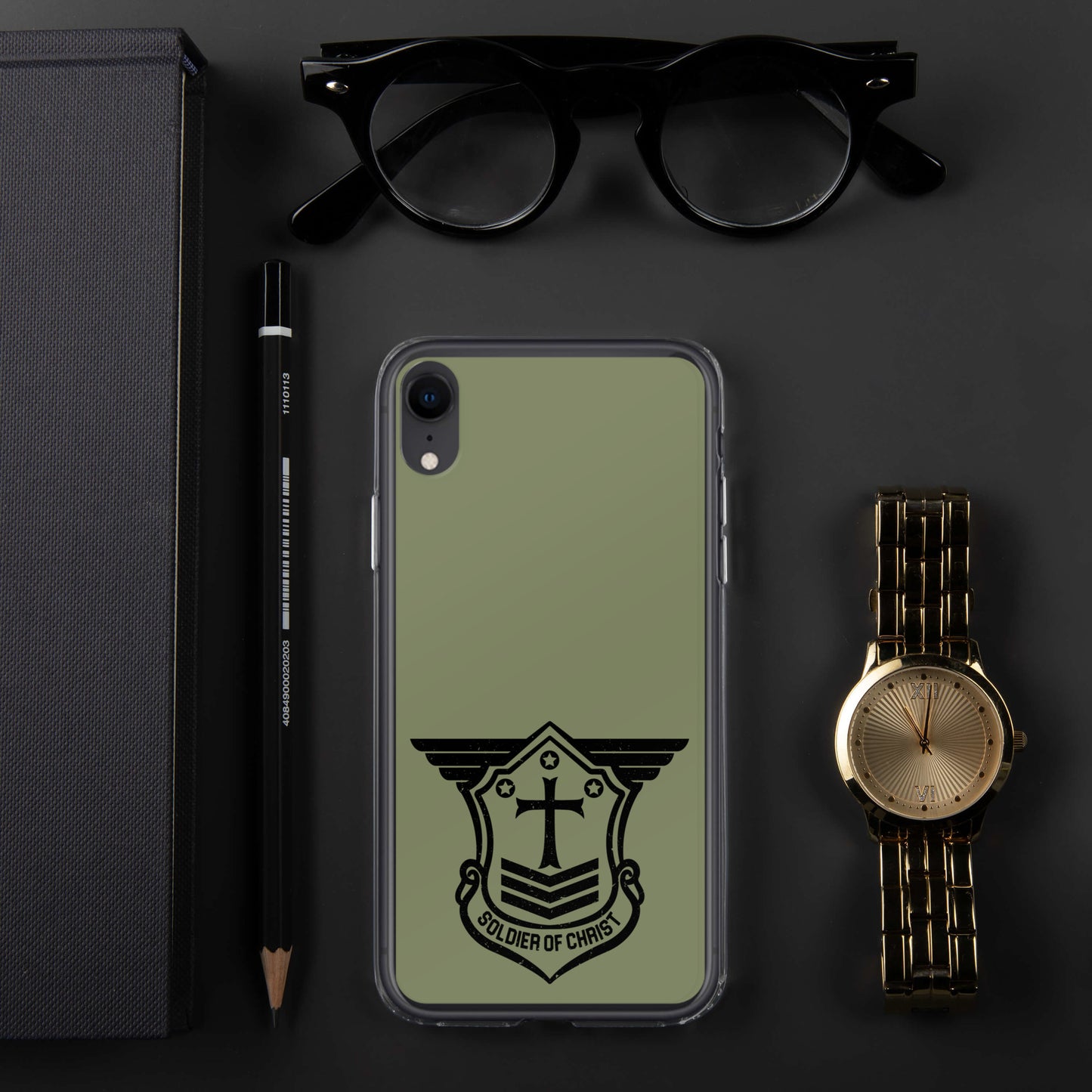 Soldier of Christ Black Military Green Clear Case for iPhone®